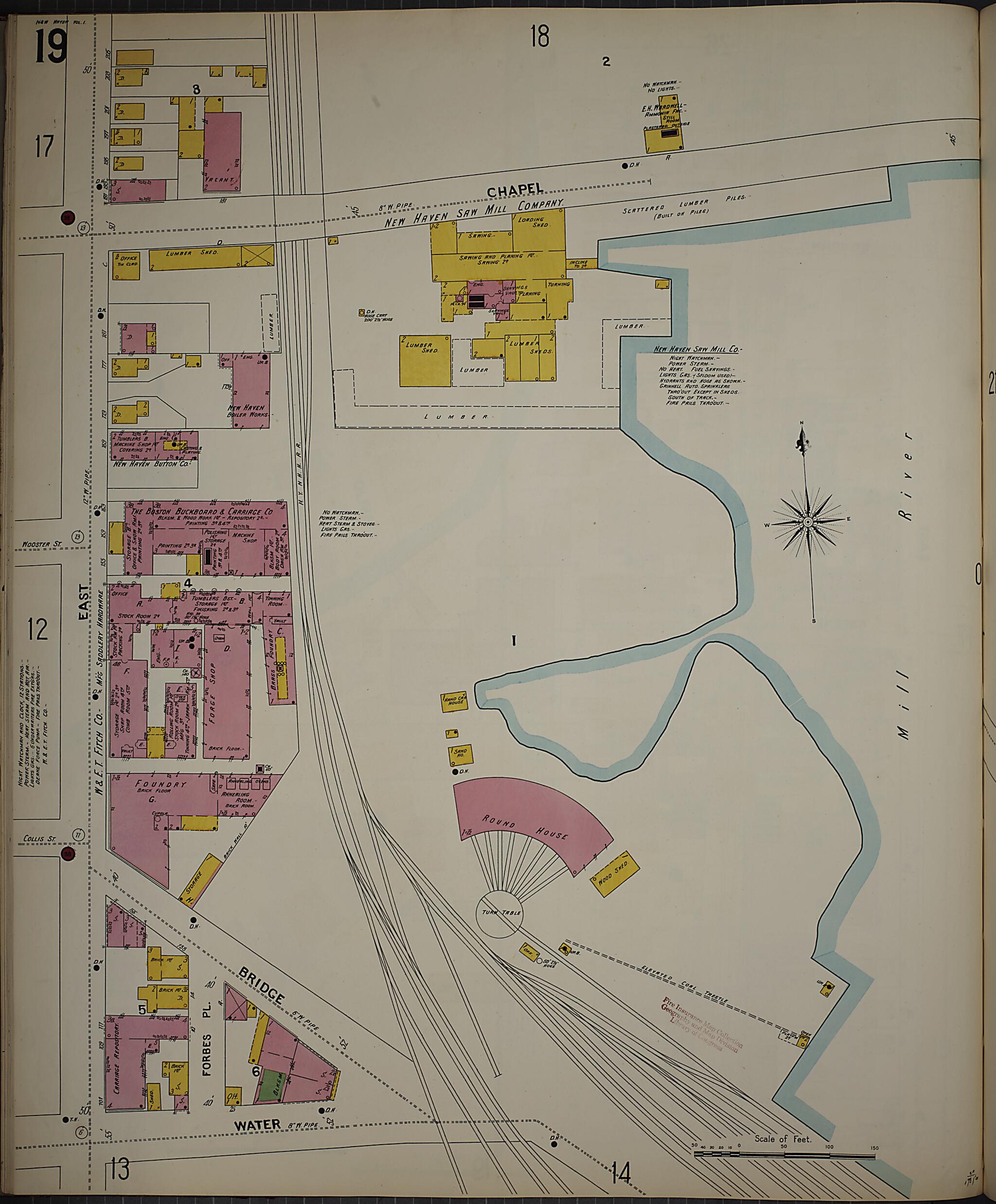 This old map of New Haven, New Haven County, Connecticut was created by Sanborn Map Company in 1901