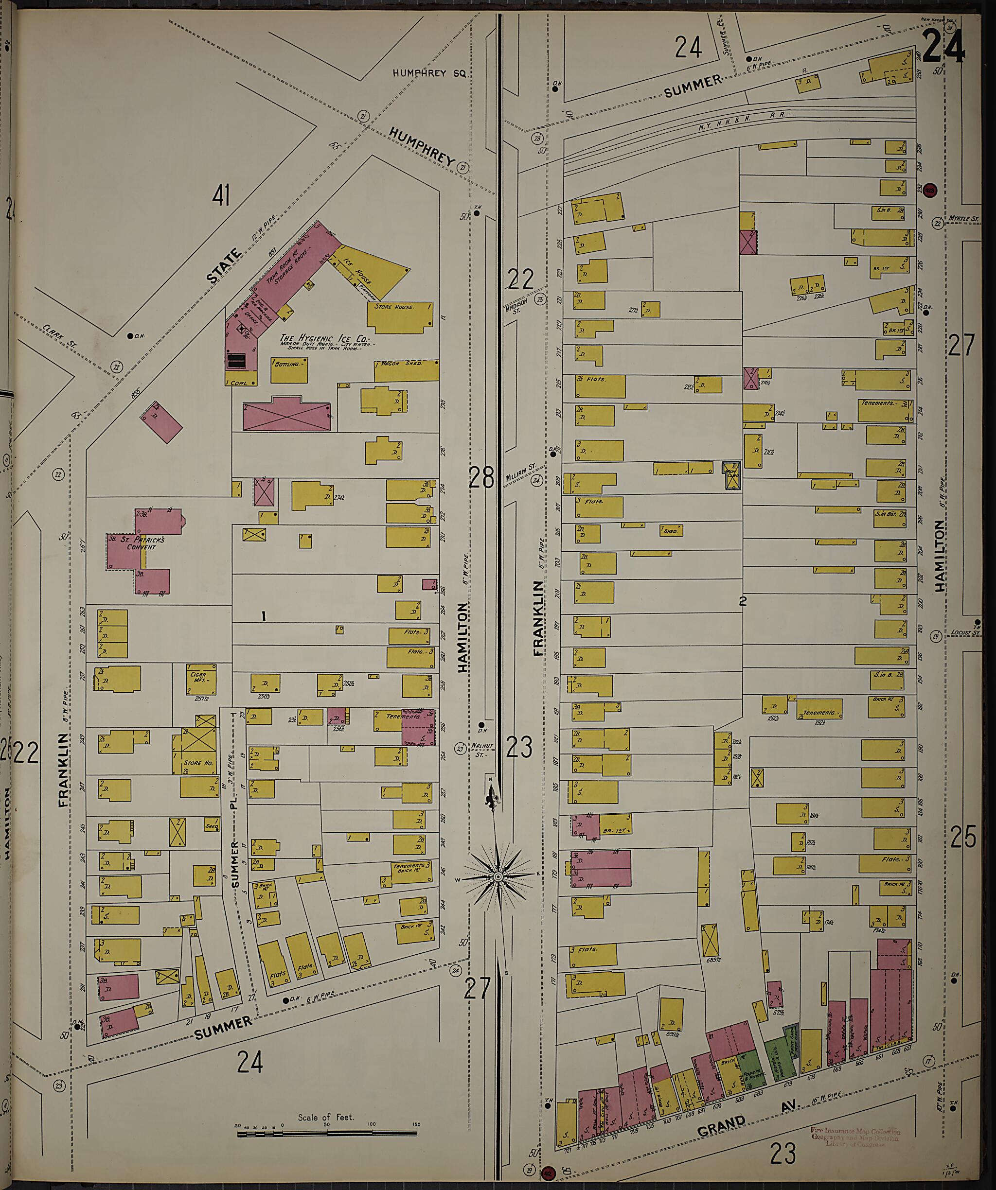 This old map of New Haven, New Haven County, Connecticut was created by Sanborn Map Company in 1901