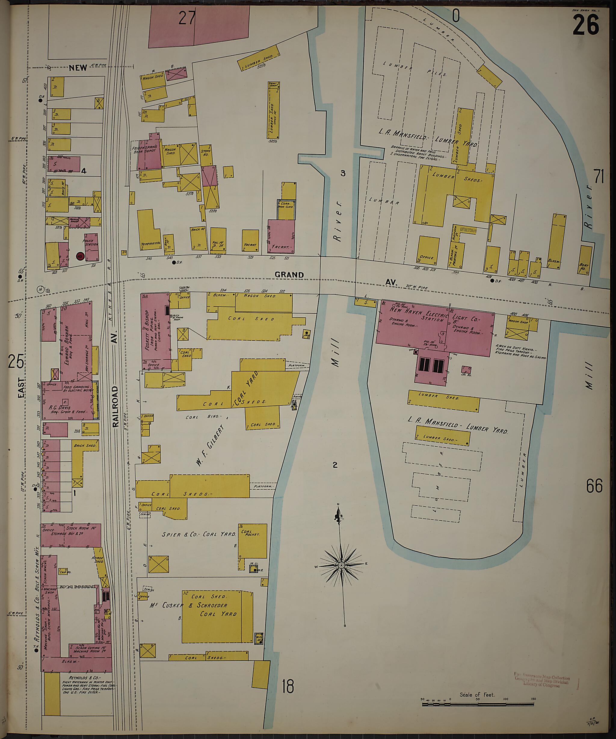 This old map of New Haven, New Haven County, Connecticut was created by Sanborn Map Company in 1901