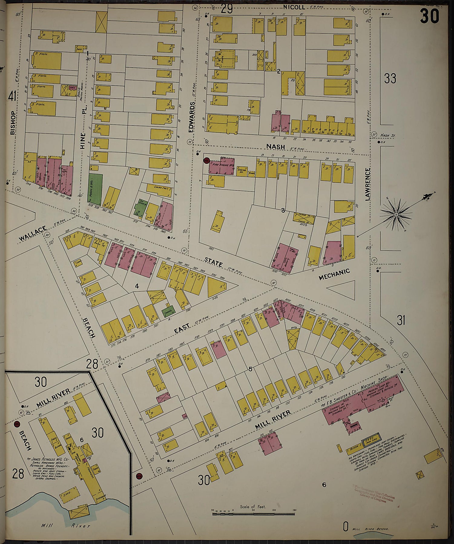 This old map of New Haven, New Haven County, Connecticut was created by Sanborn Map Company in 1901