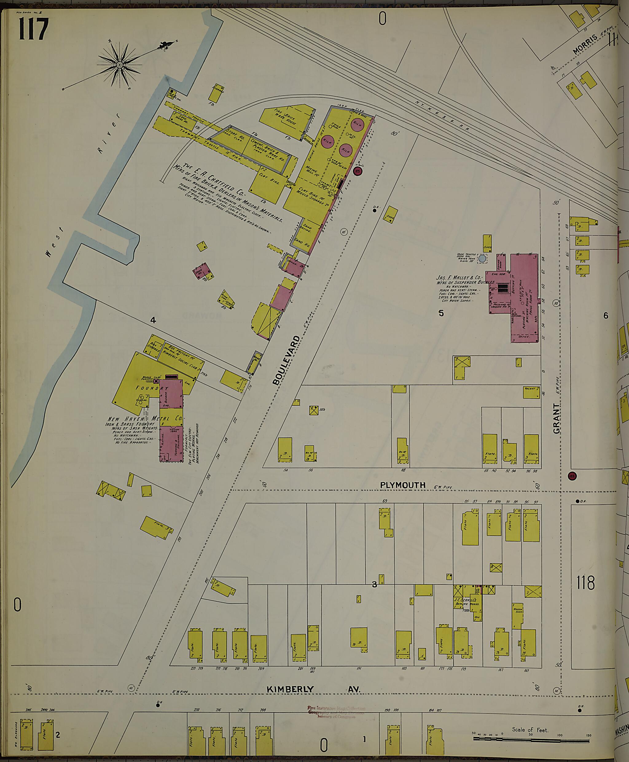 This old map of New Haven, New Haven County, Connecticut was created by Sanborn Map Company in 1901