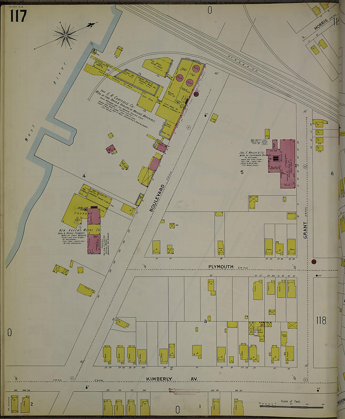 This old map of New Haven, New Haven County, Connecticut was created by Sanborn Map Company in 1901