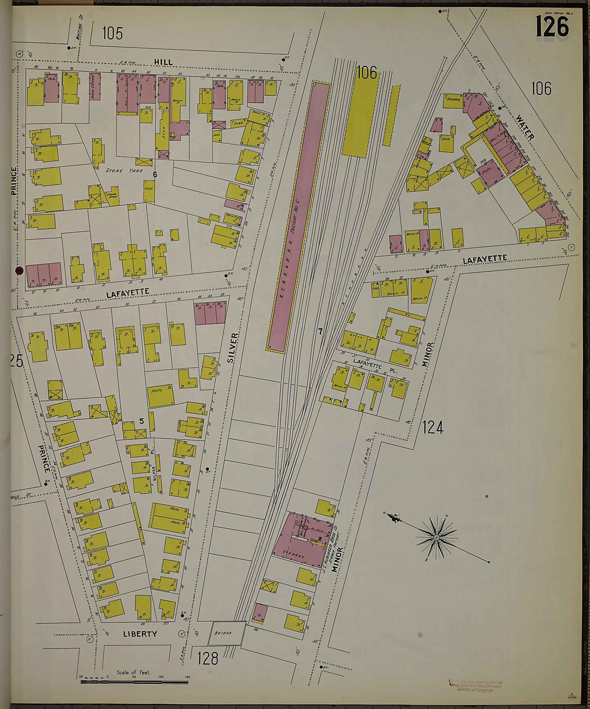 This old map of New Haven, New Haven County, Connecticut was created by Sanborn Map Company in 1901