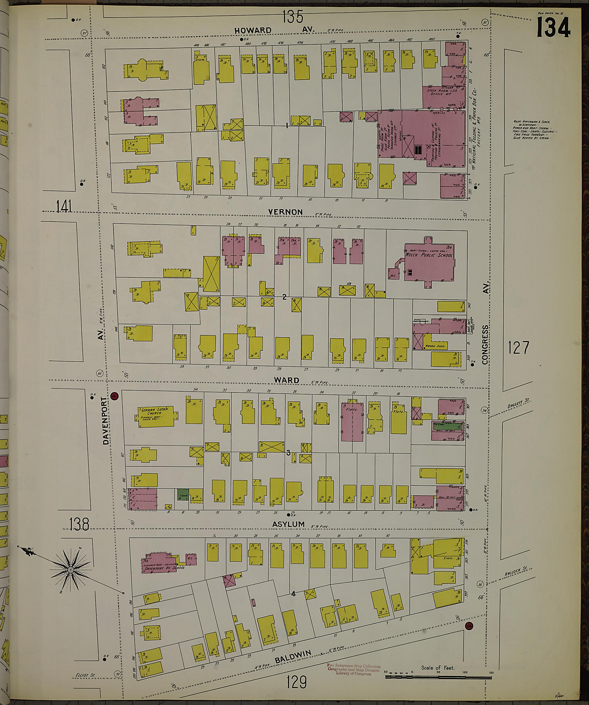 This old map of New Haven, New Haven County, Connecticut was created by Sanborn Map Company in 1901