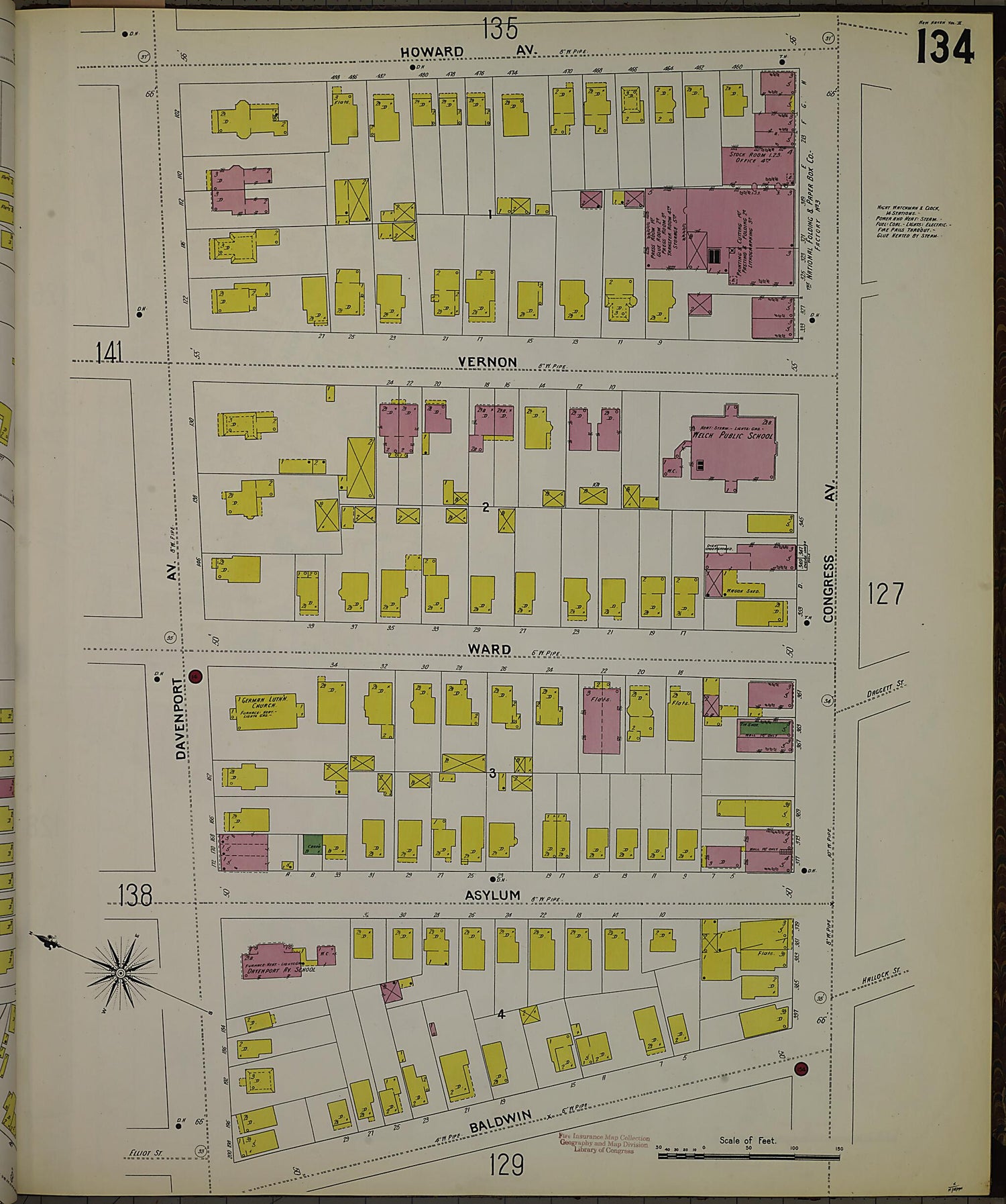 This old map of New Haven, New Haven County, Connecticut was created by Sanborn Map Company in 1901
