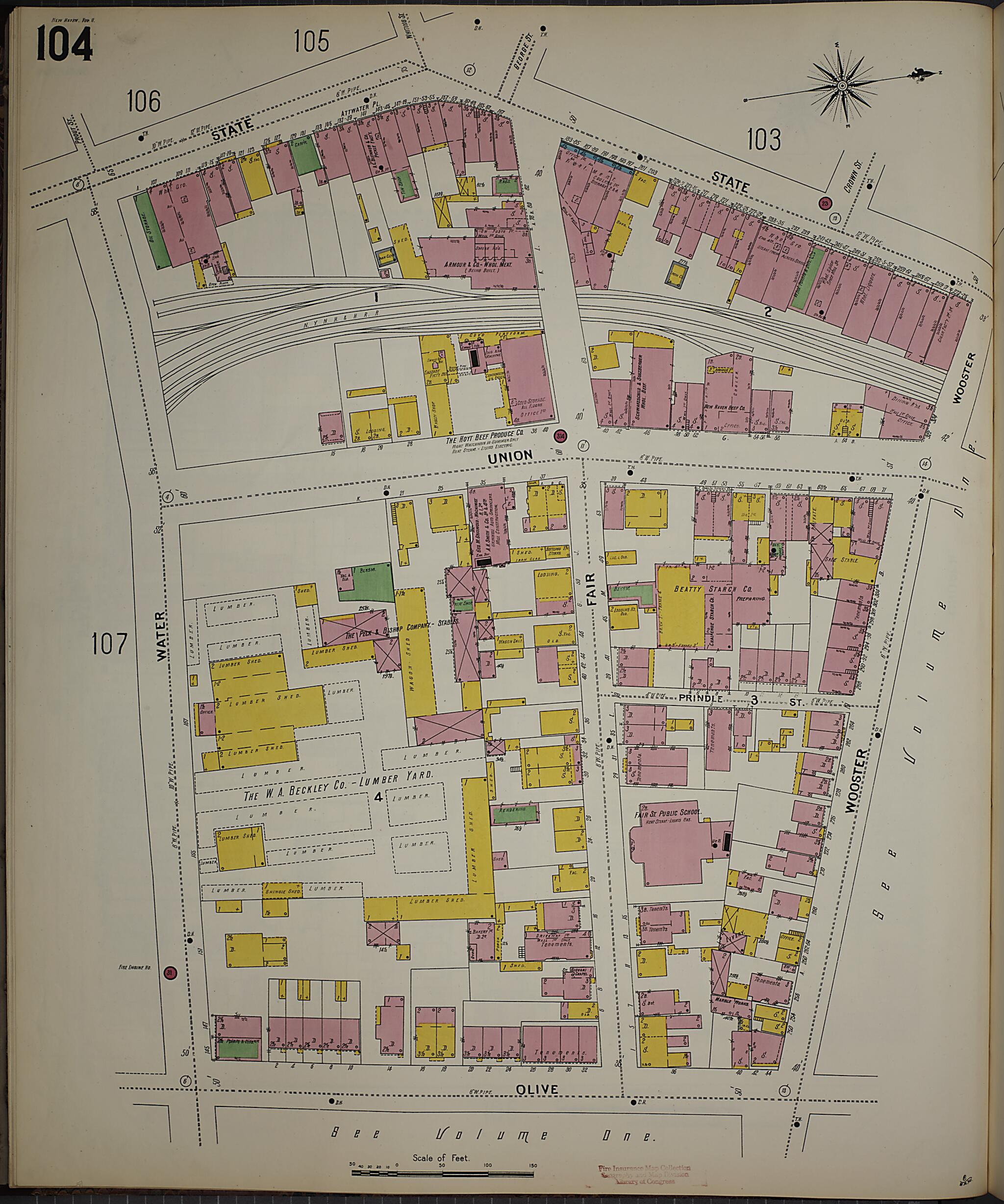 This old map of New Haven, New Haven County, Connecticut was created by Sanborn Map Company in 1901