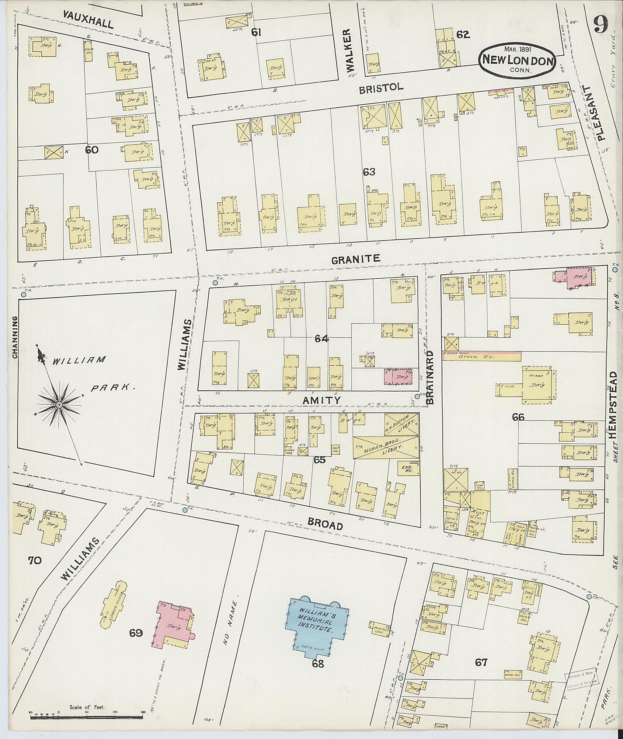 This old map of New London, New London County, Connecticut was created by Sanborn Map Company in 1891