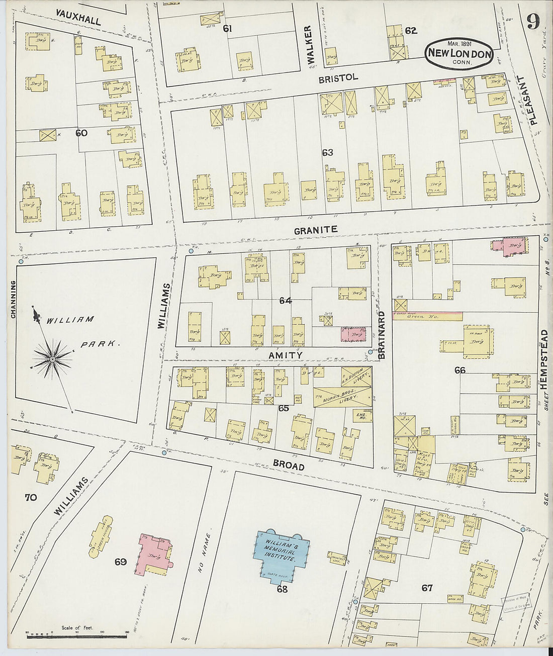 This old map of New London, New London County, Connecticut was created by Sanborn Map Company in 1891