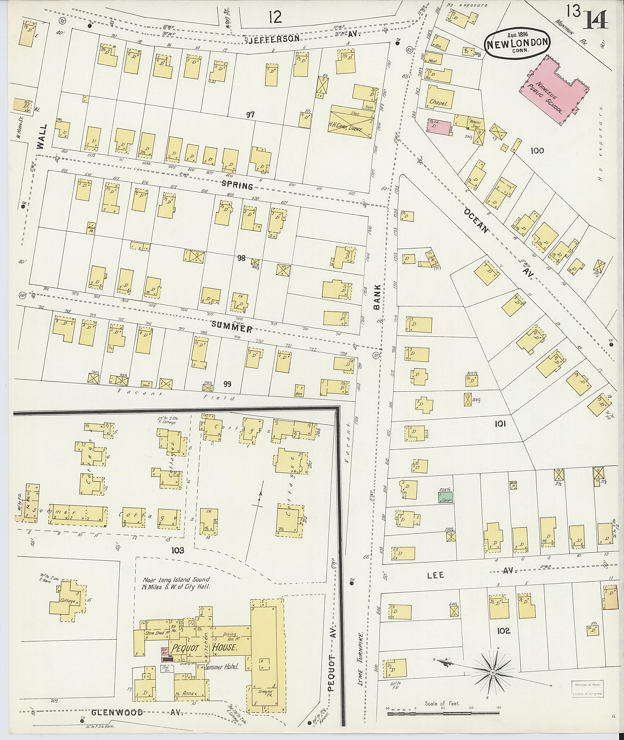 This old map of New London, New London County, Connecticut was created by Sanborn Map Company in 1896