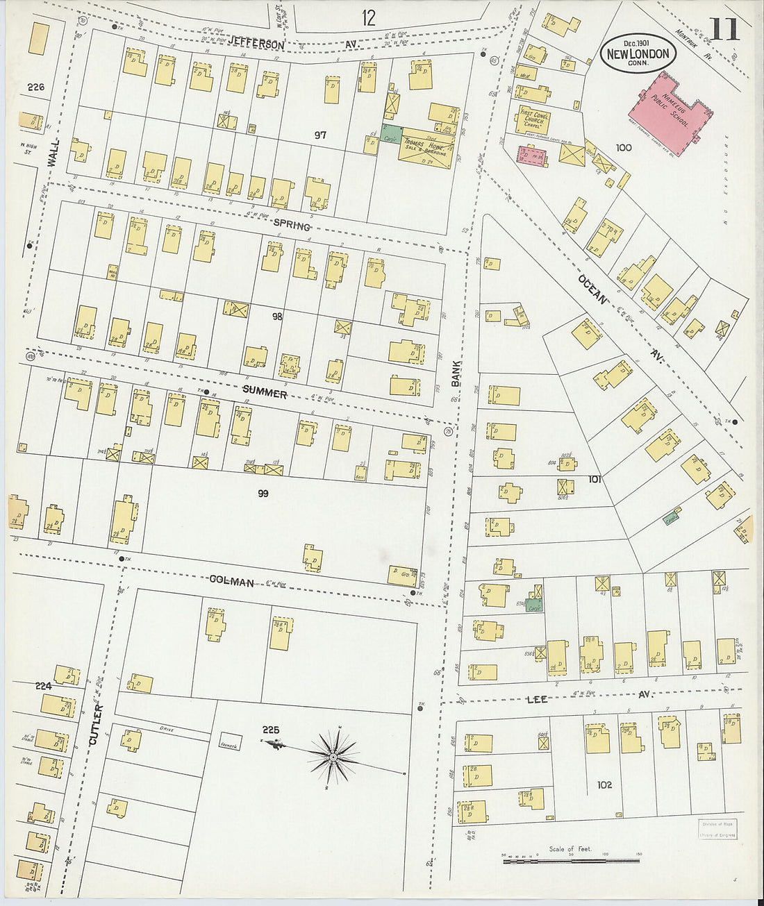 This old map of New London, New London County, Connecticut was created by Sanborn Map Company in 1901