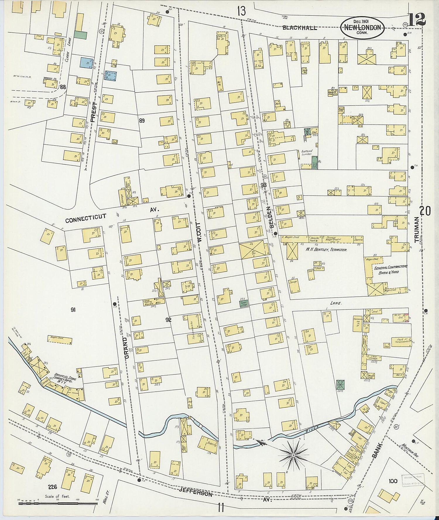 This old map of New London, New London County, Connecticut was created by Sanborn Map Company in 1901
