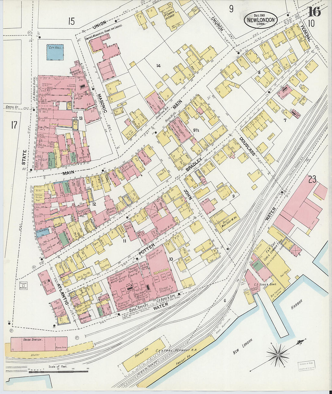 This old map of New London, New London County, Connecticut was created by Sanborn Map Company in 1901