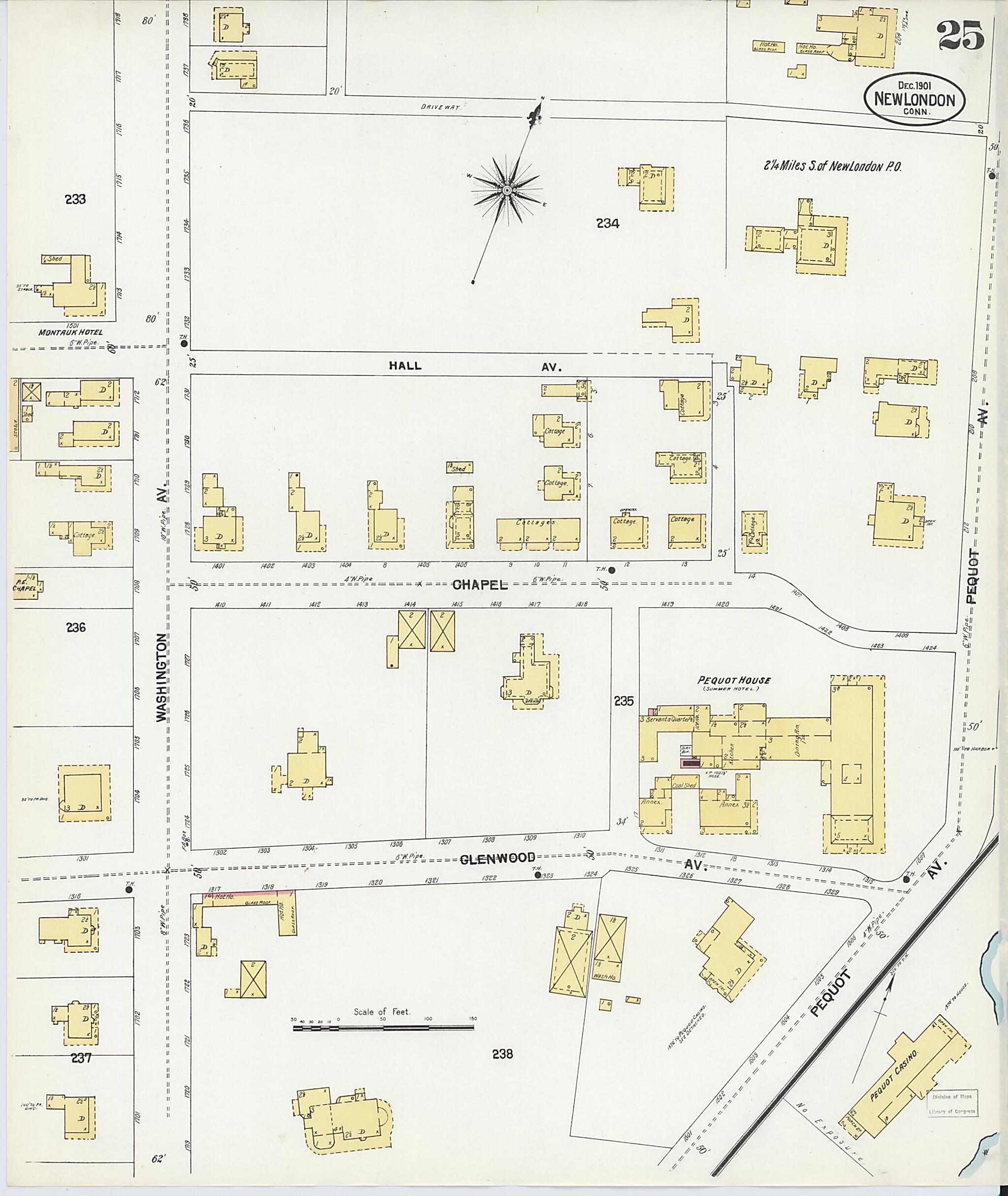 This old map of New London, New London County, Connecticut was created by Sanborn Map Company in 1901