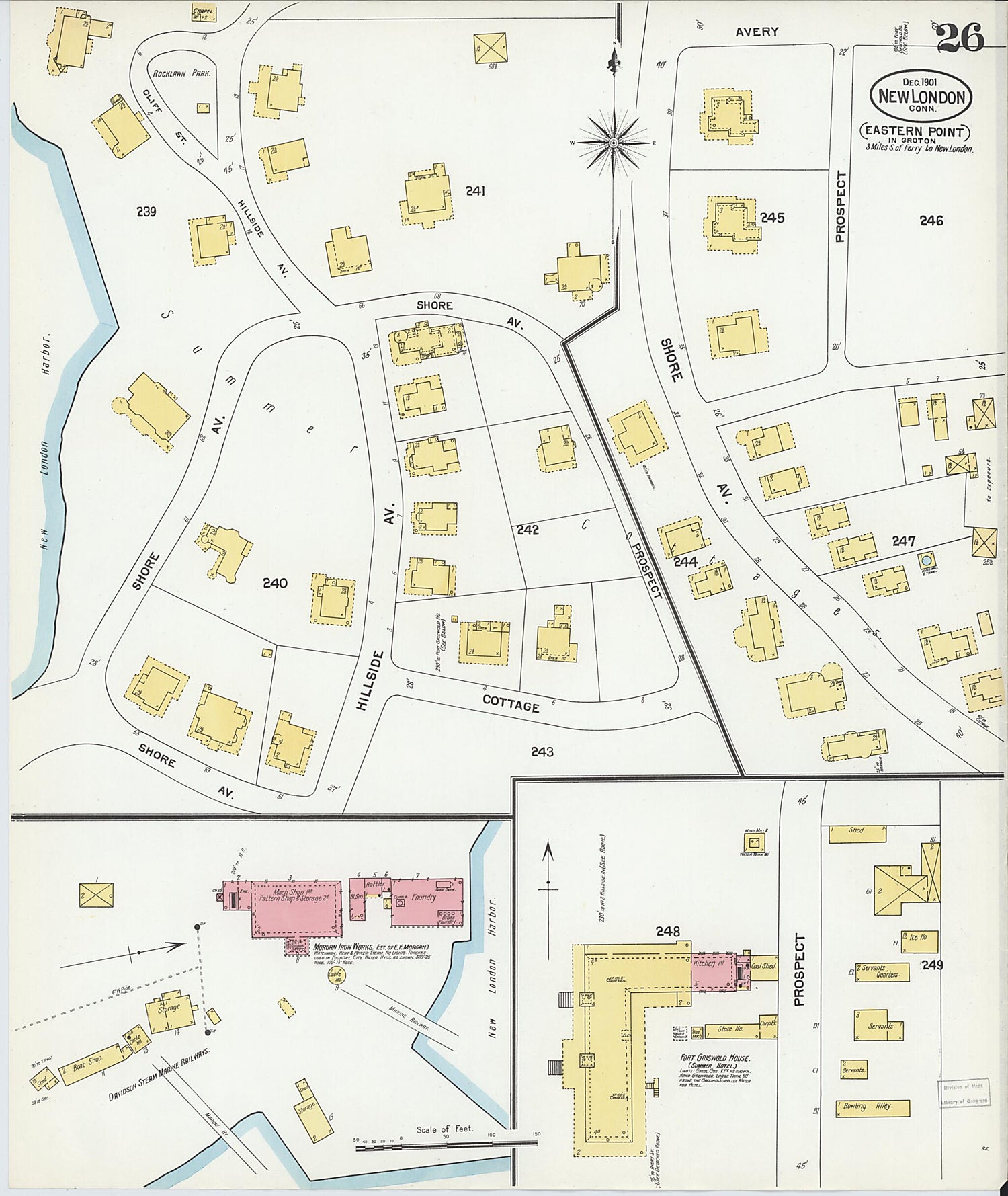 This old map of New London, New London County, Connecticut was created by Sanborn Map Company in 1901