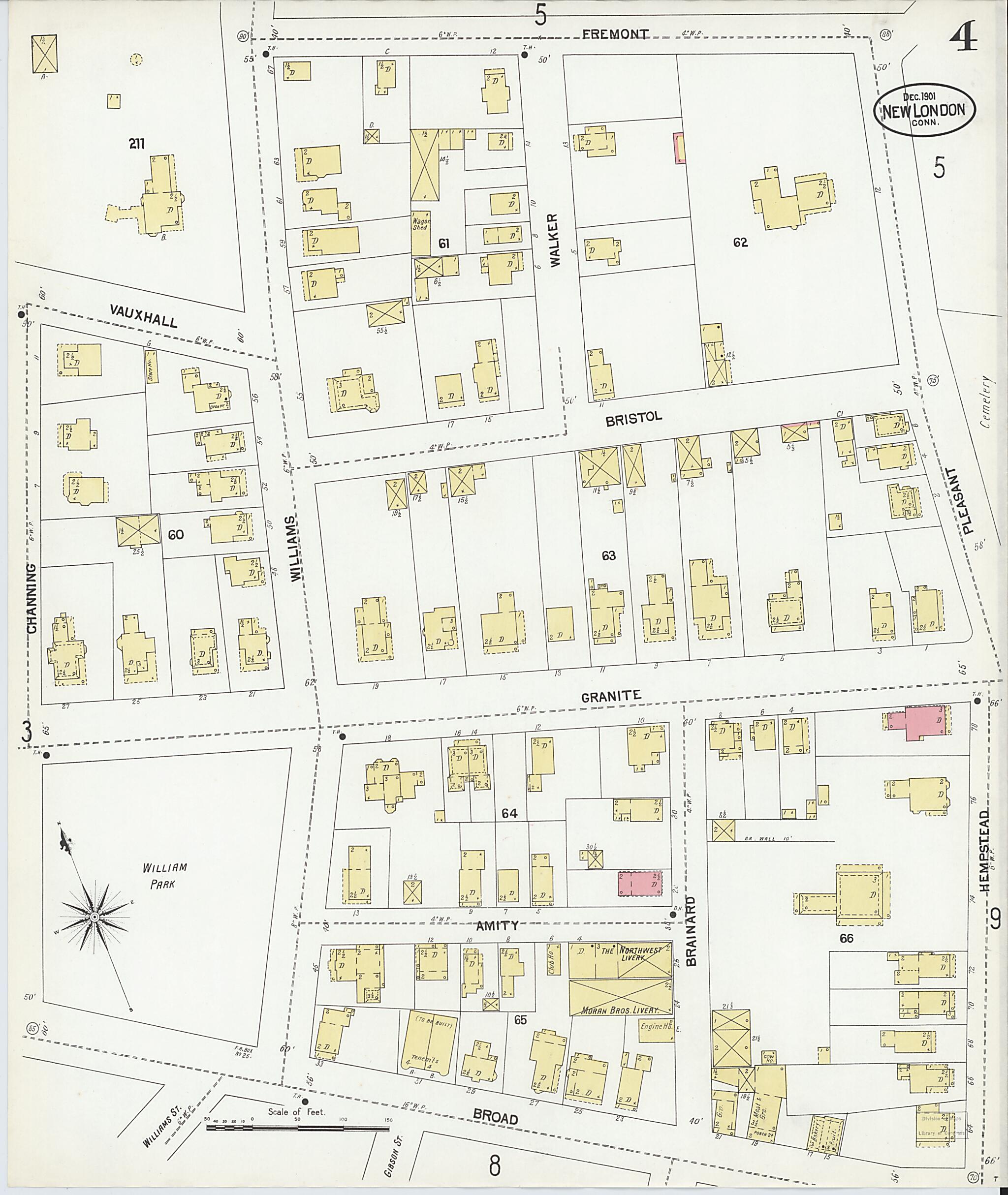 This old map of New London, New London County, Connecticut was created by Sanborn Map Company in 1901