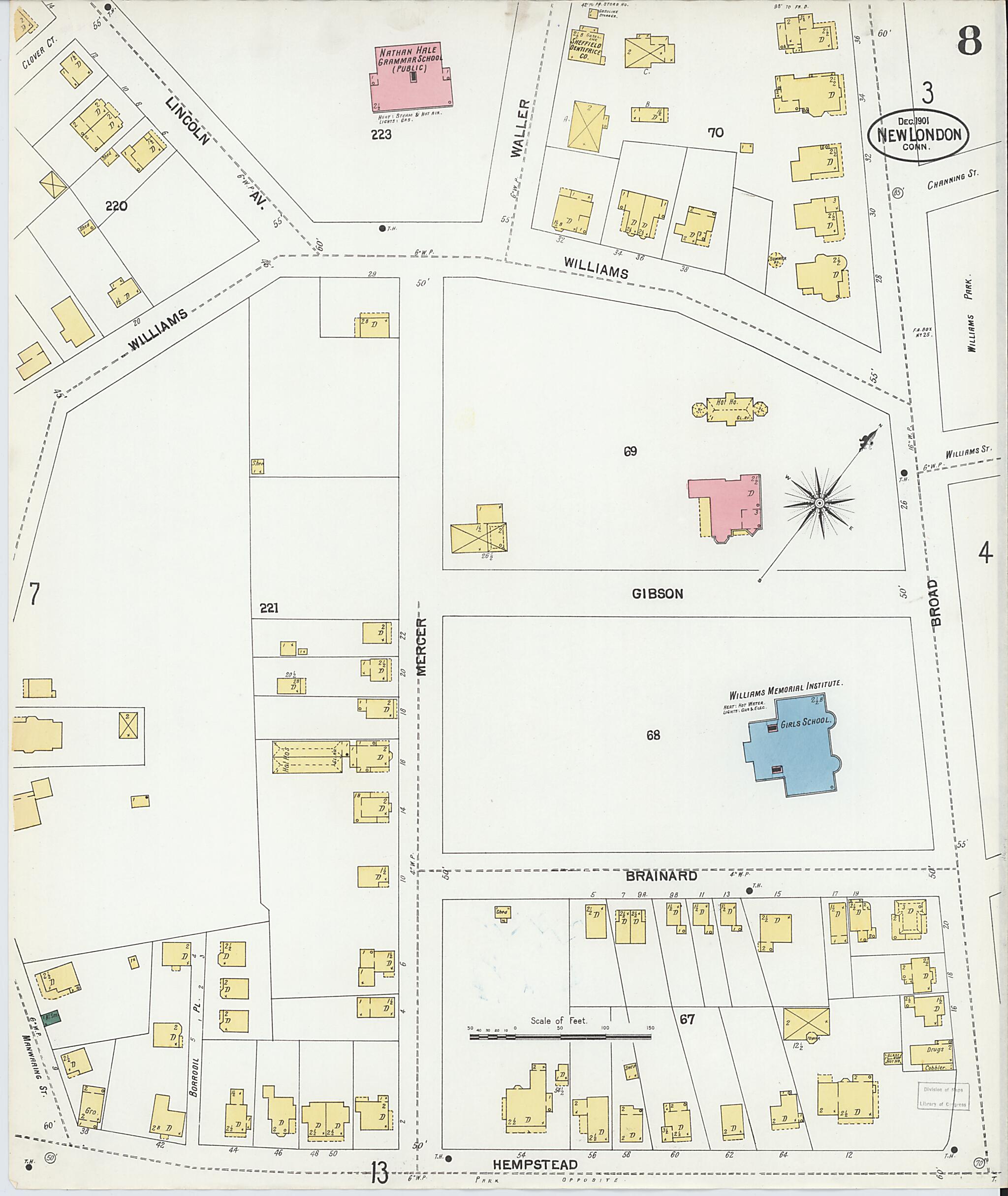 This old map of New London, New London County, Connecticut was created by Sanborn Map Company in 1901