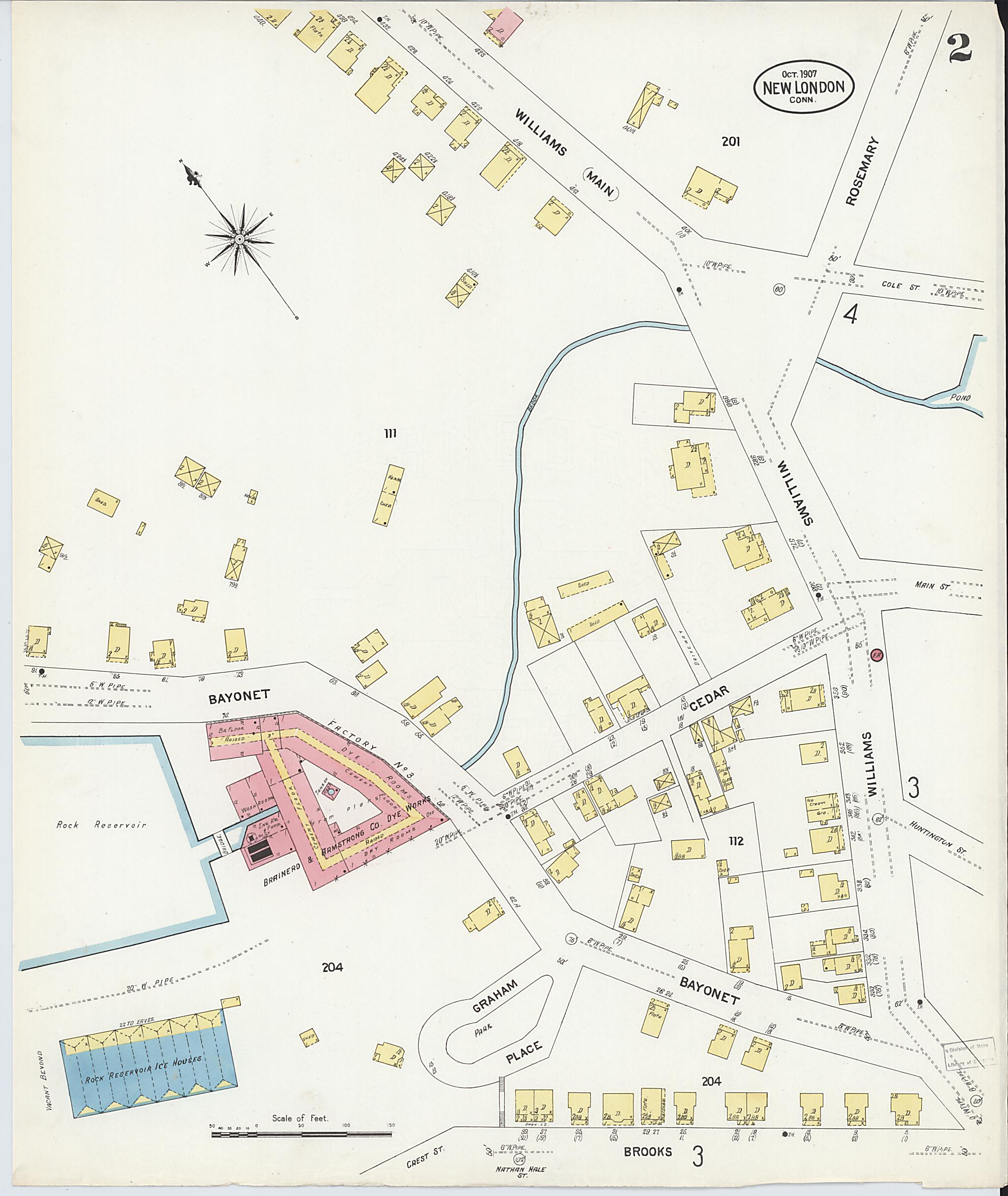 This old map of New London, New London County, Connecticut was created by Sanborn Map Company in 1907