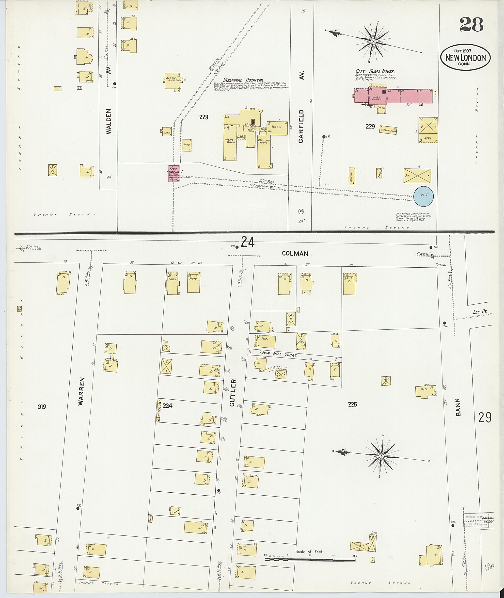 This old map of New London, New London County, Connecticut was created by Sanborn Map Company in 1907
