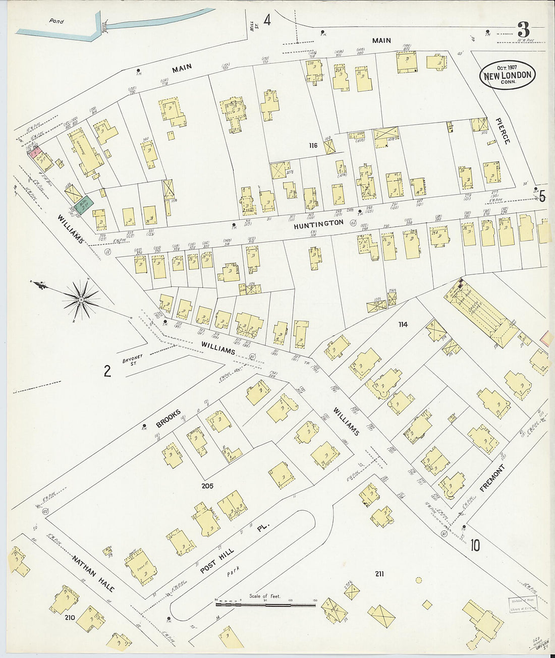 This old map of New London, New London County, Connecticut was created by Sanborn Map Company in 1907
