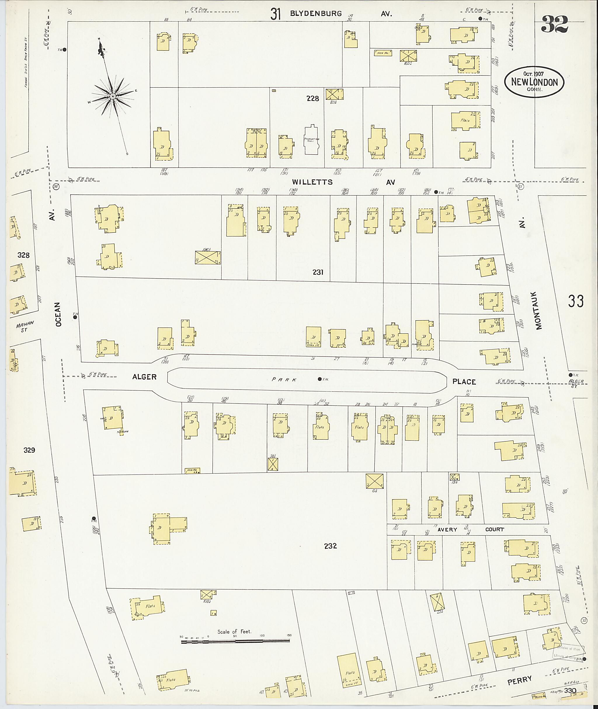 This old map of New London, New London County, Connecticut was created by Sanborn Map Company in 1907
