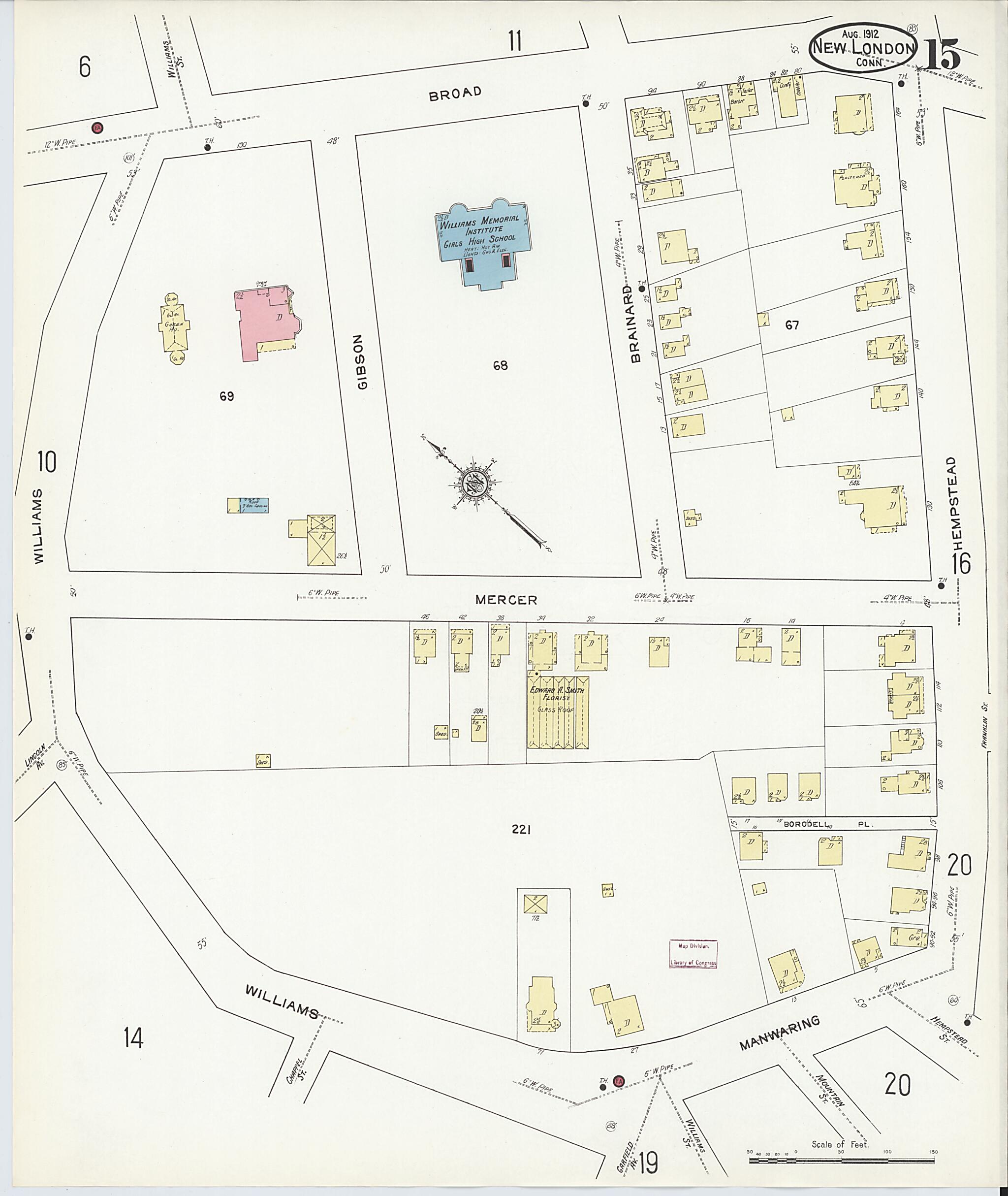 This old map of New London, New London County, Connecticut was created by Sanborn Map Company in 1912