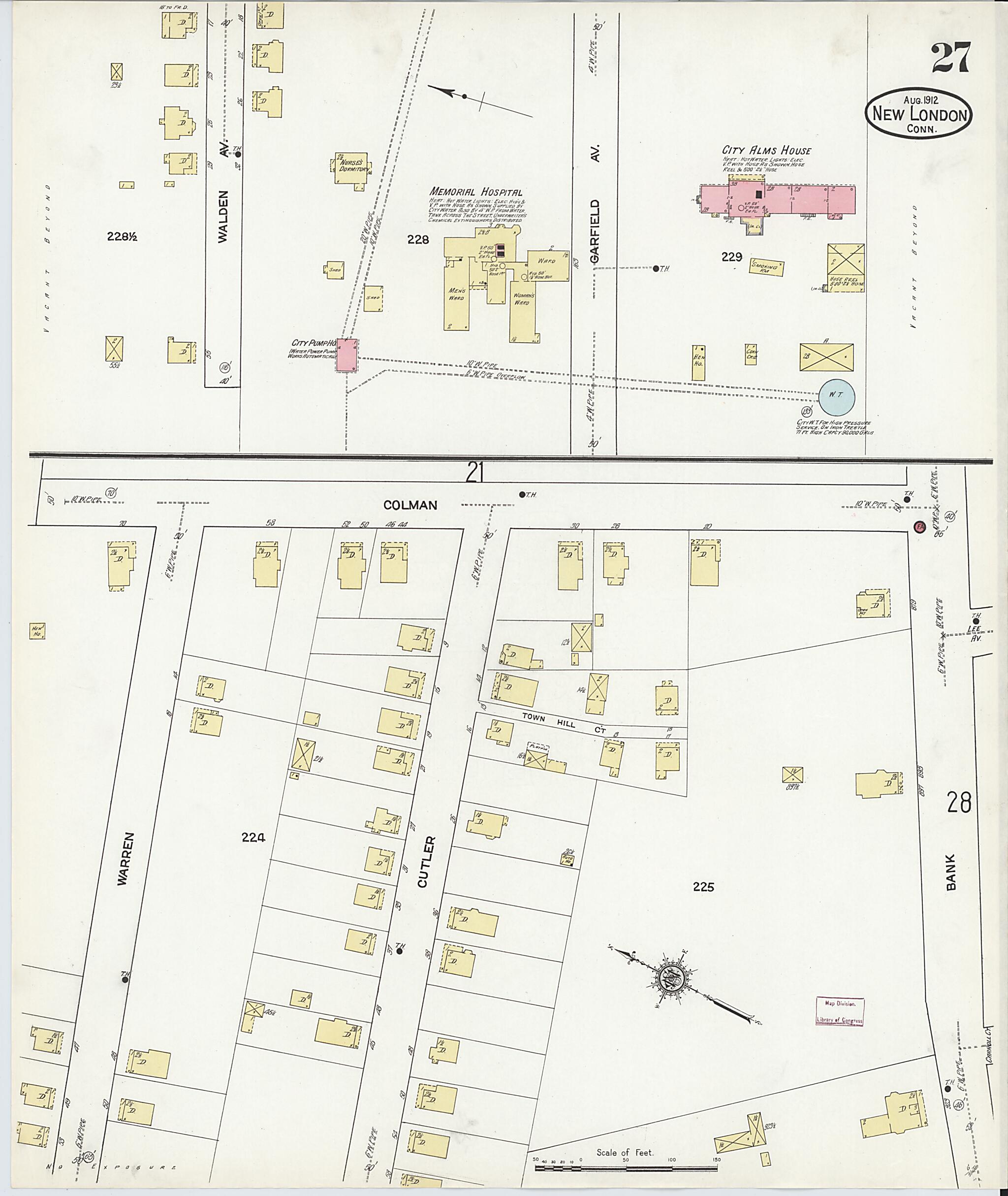 This old map of New London, New London County, Connecticut was created by Sanborn Map Company in 1912