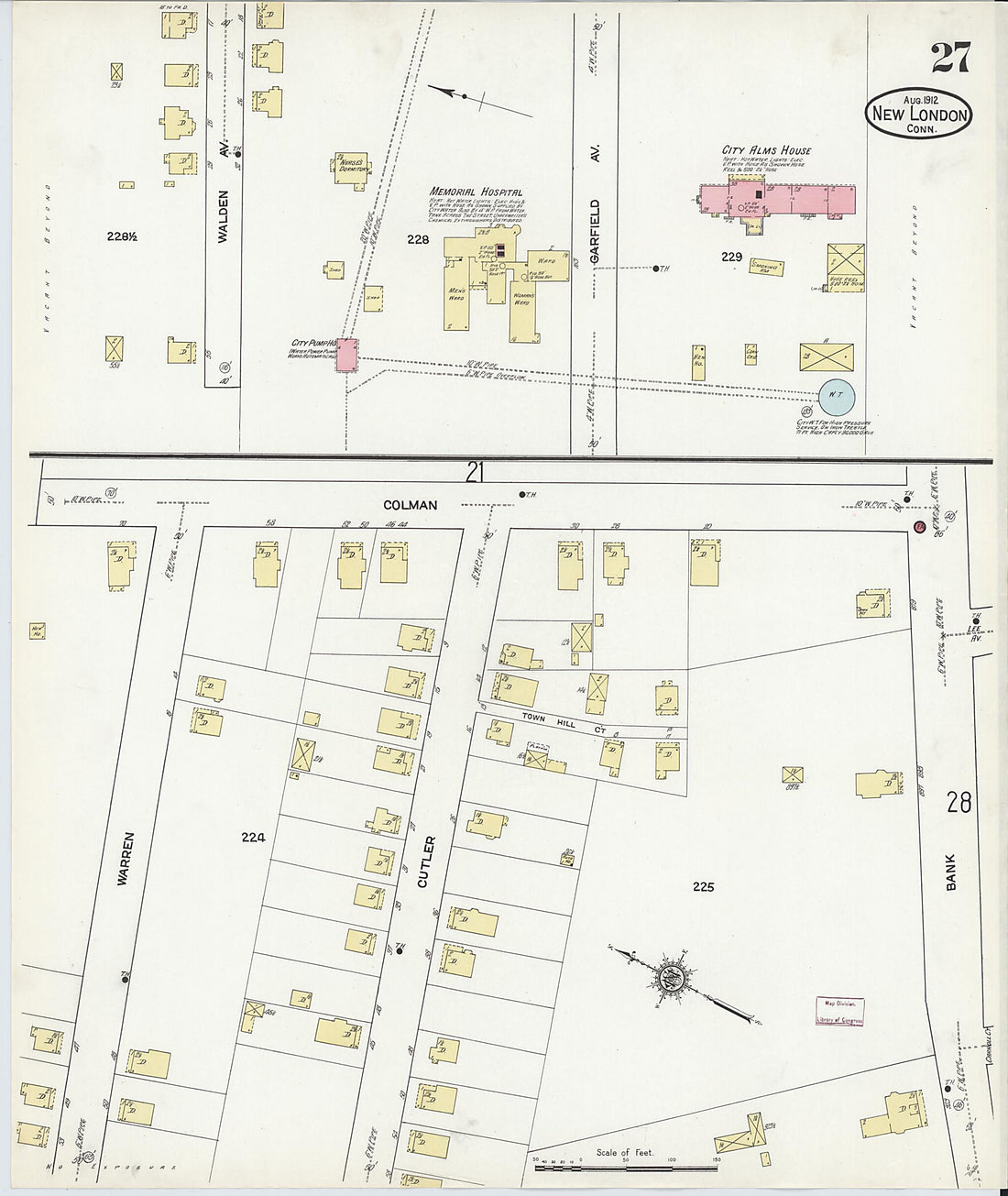 This old map of New London, New London County, Connecticut was created by Sanborn Map Company in 1912