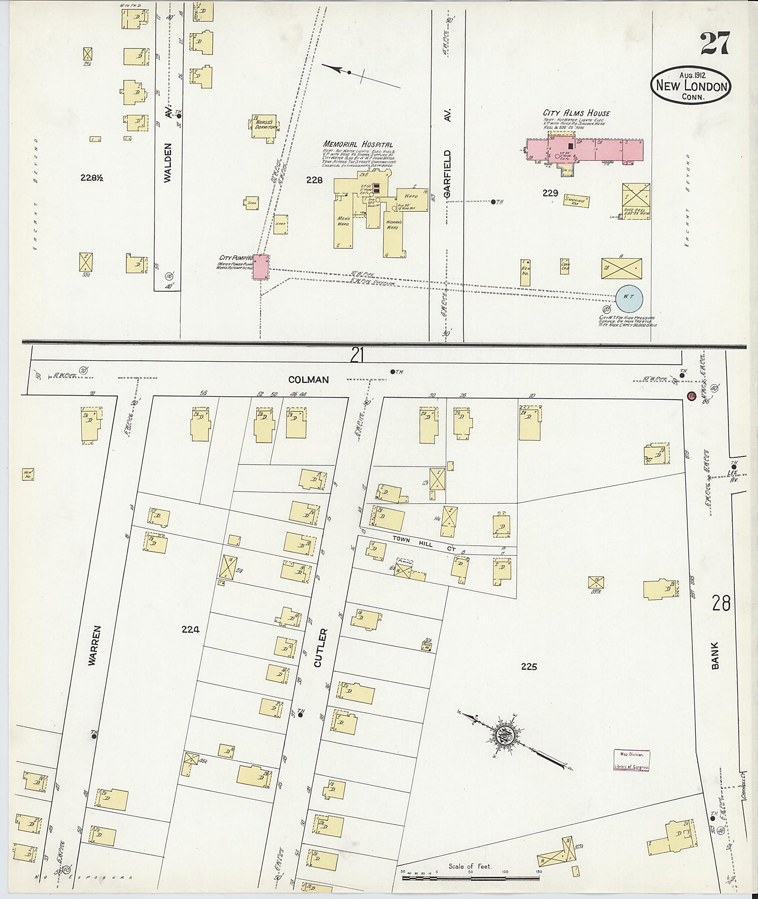 This old map of New London, New London County, Connecticut was created by Sanborn Map Company in 1912