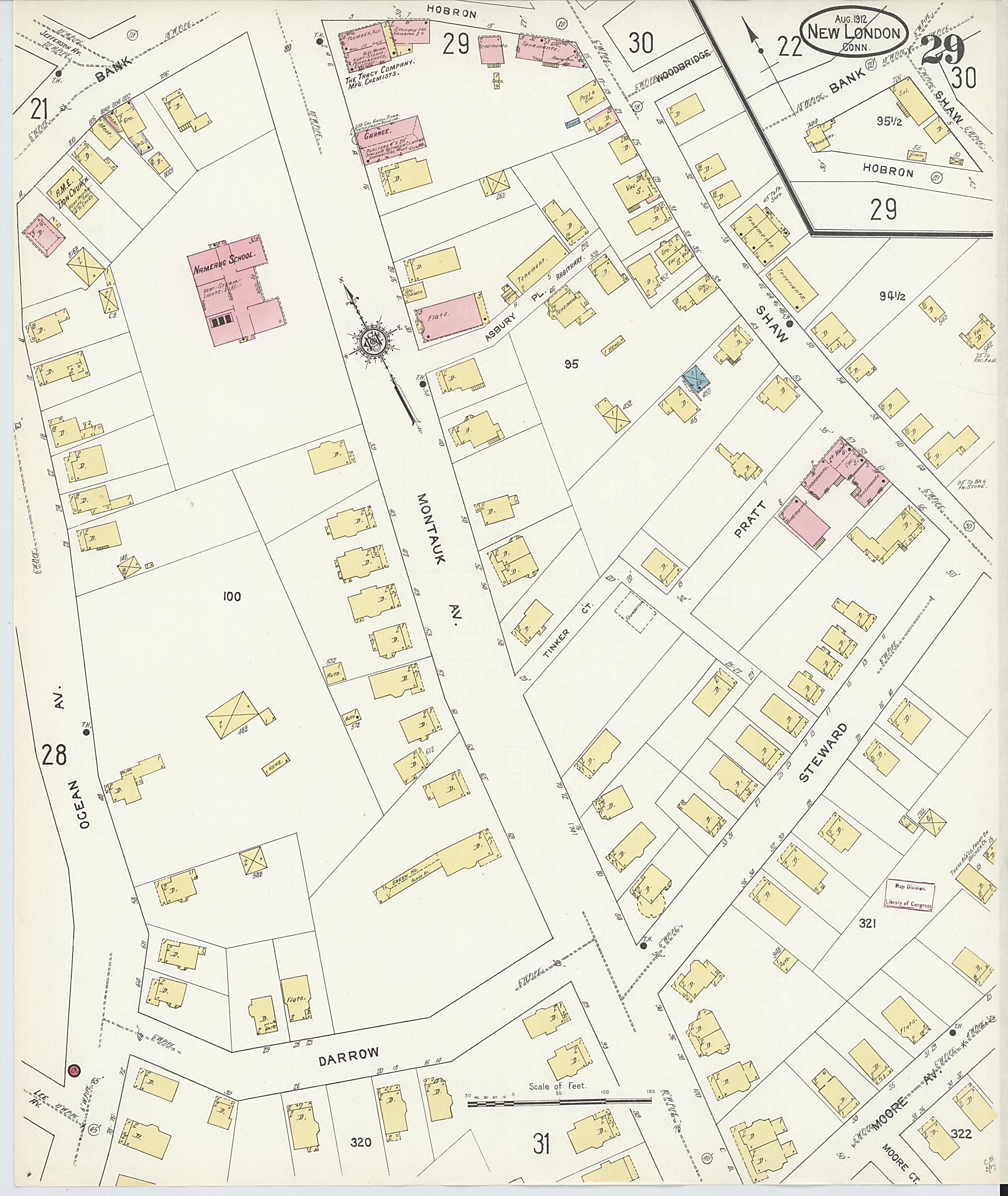 This old map of New London, New London County, Connecticut was created by Sanborn Map Company in 1912