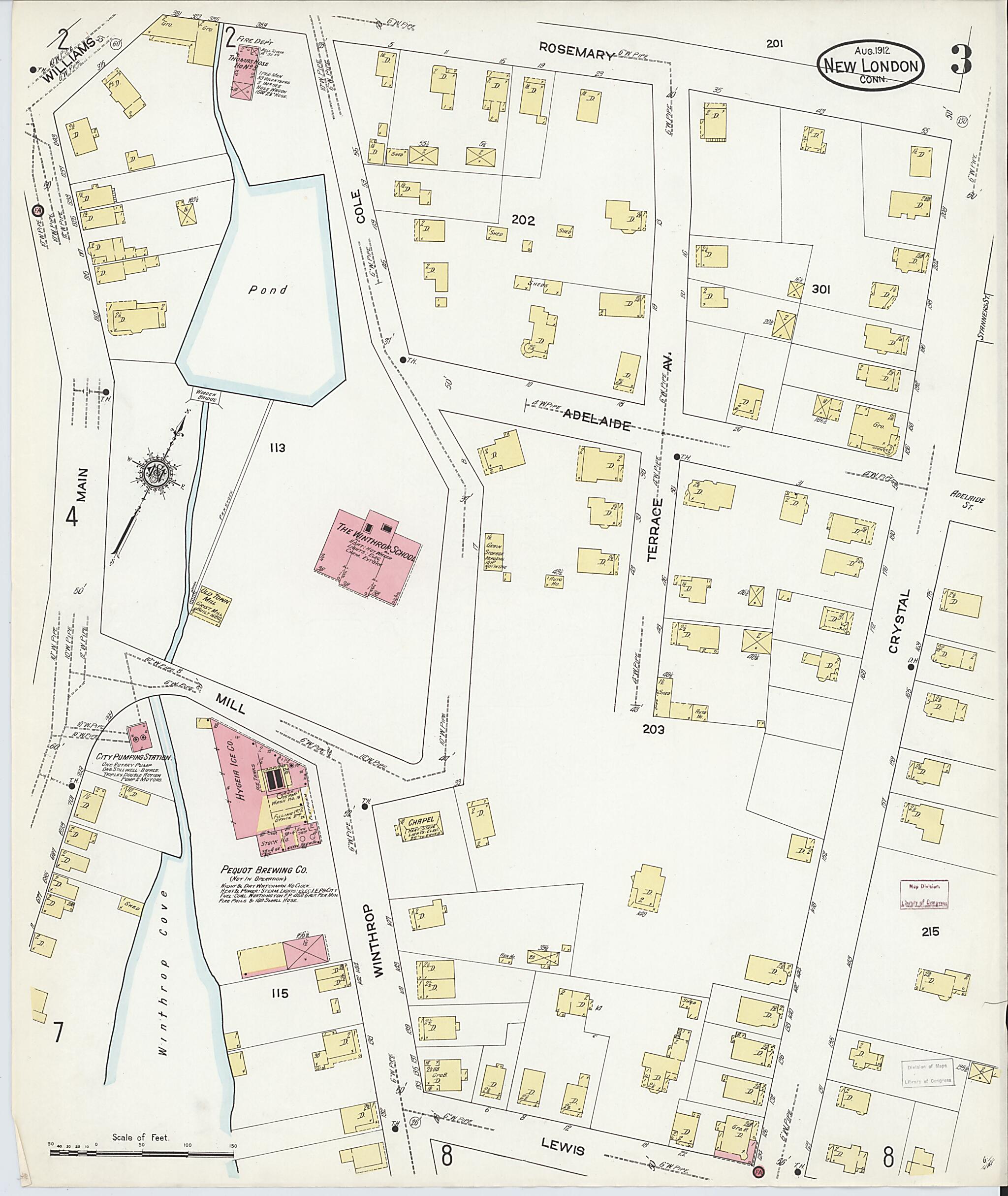 This old map of New London, New London County, Connecticut was created by Sanborn Map Company in 1912