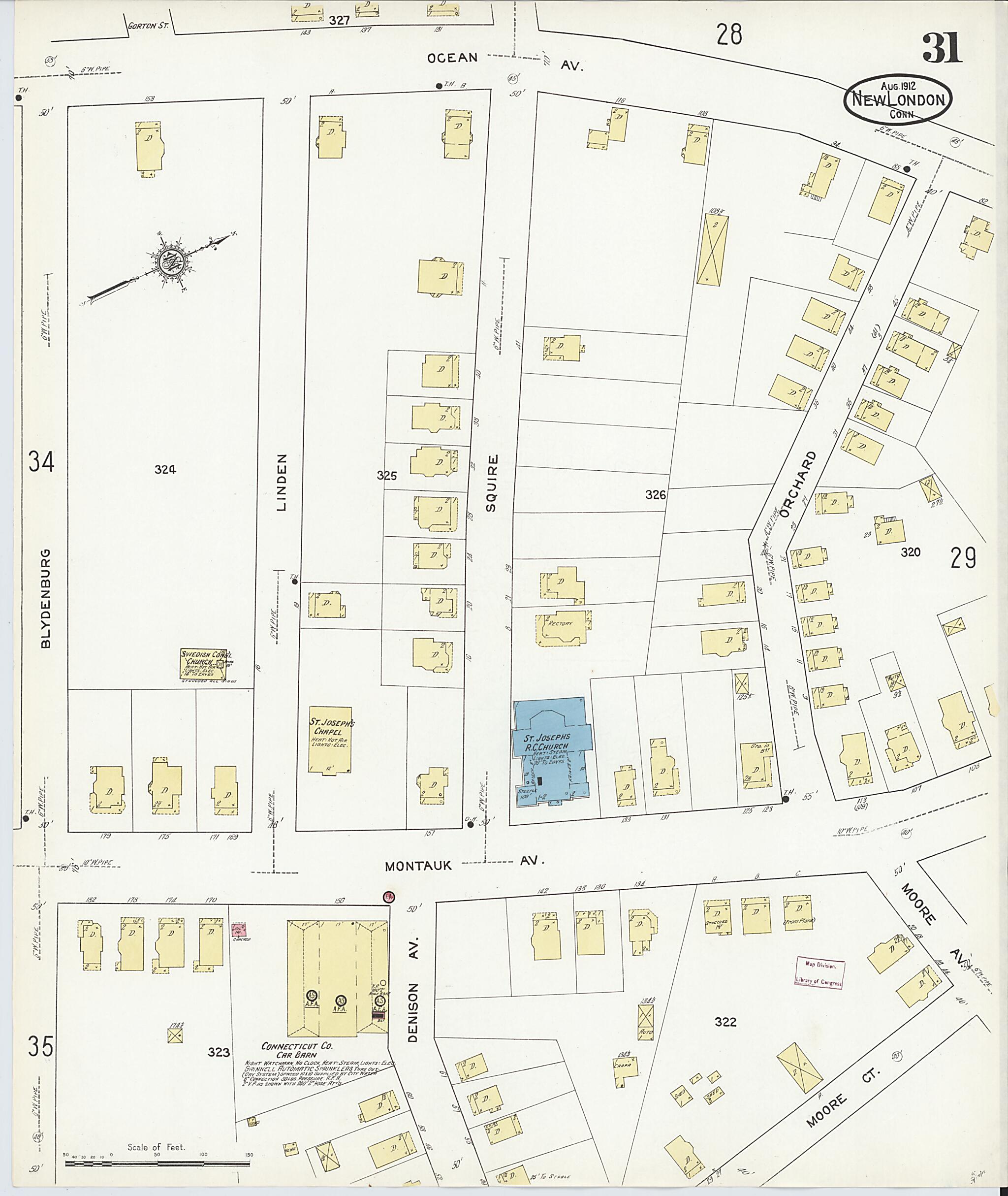 This old map of New London, New London County, Connecticut was created by Sanborn Map Company in 1912