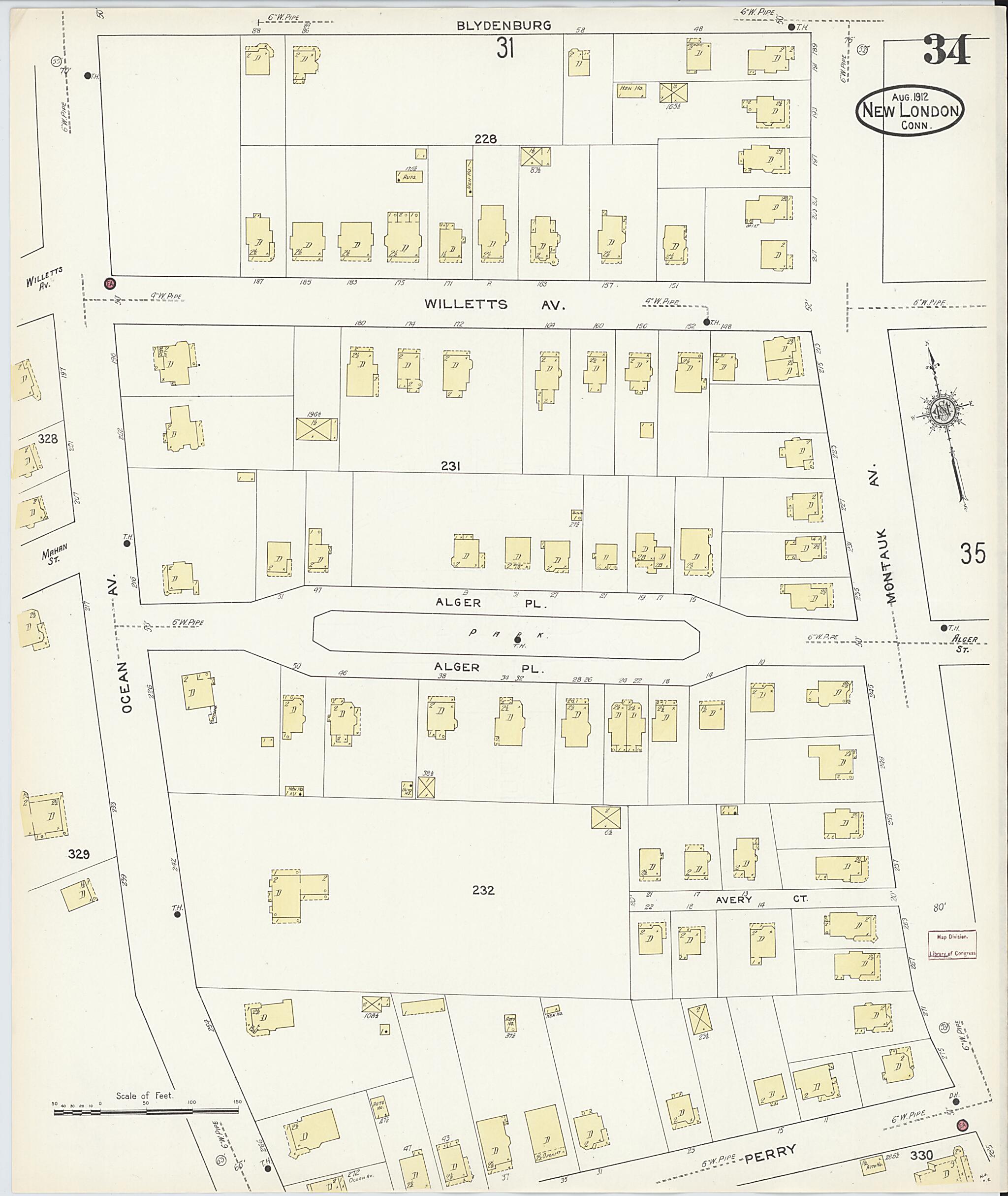 This old map of New London, New London County, Connecticut was created by Sanborn Map Company in 1912