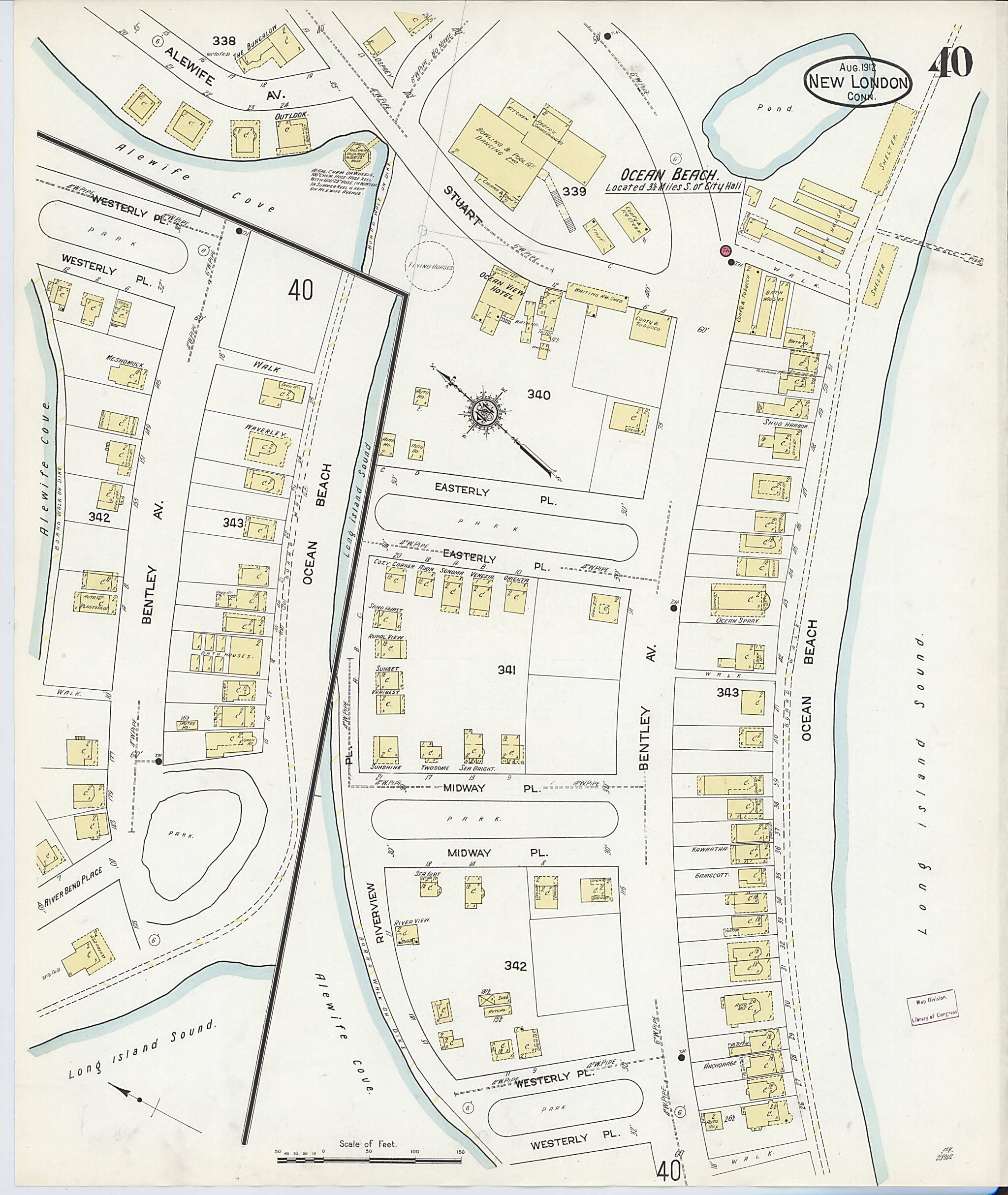This old map of New London, New London County, Connecticut was created by Sanborn Map Company in 1912