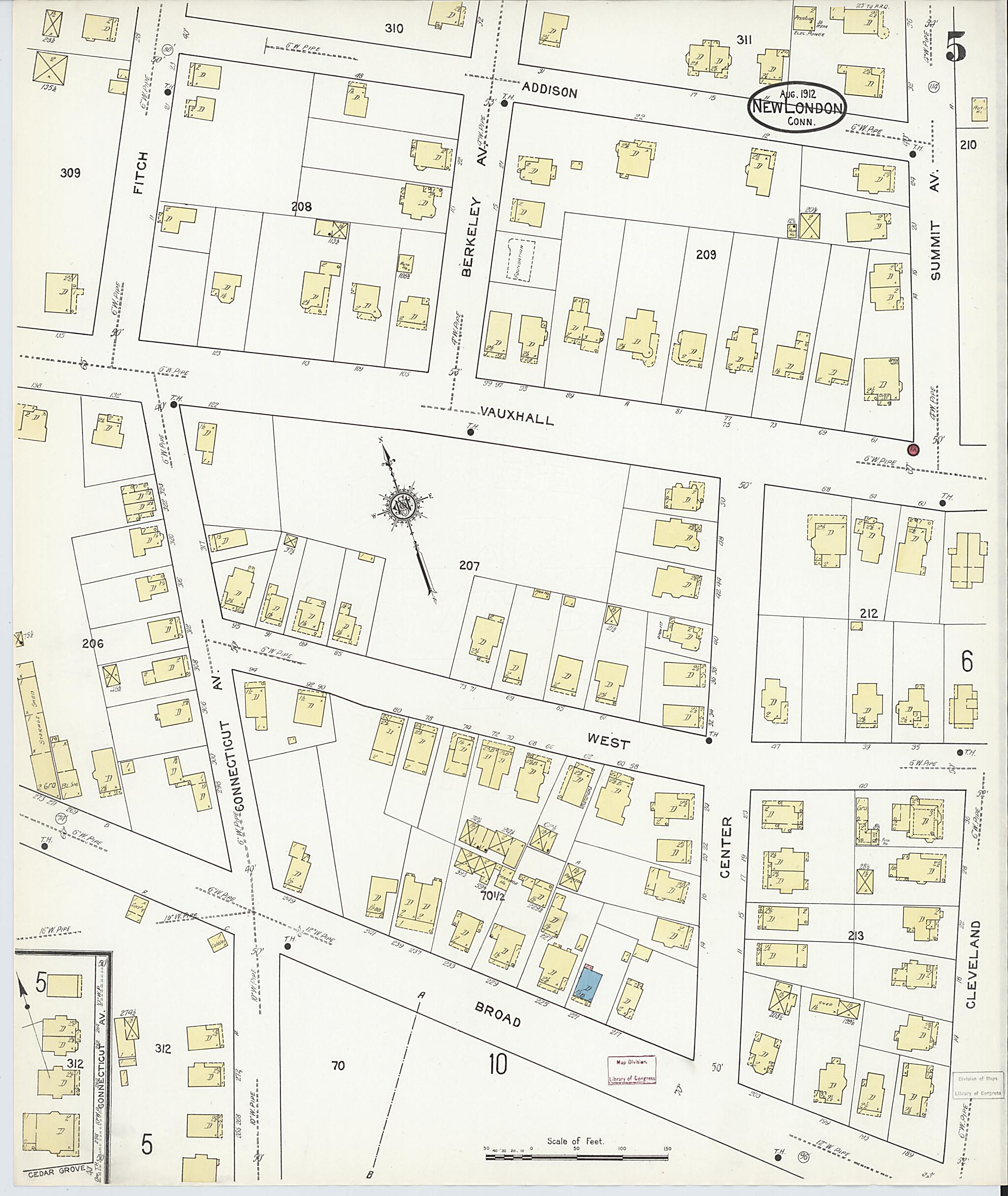 This old map of New London, New London County, Connecticut was created by Sanborn Map Company in 1912