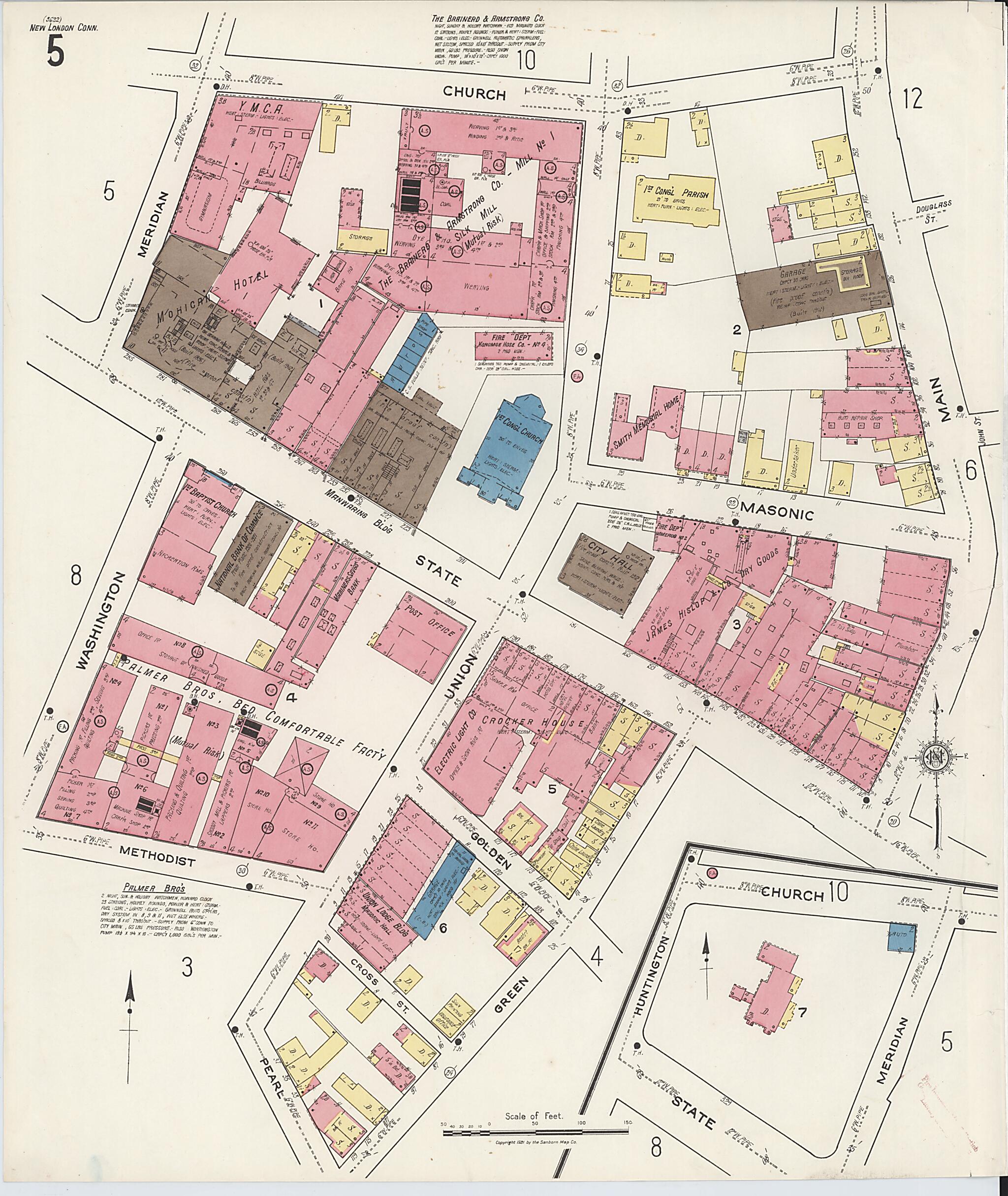 This old map of New London, New London County, Connecticut was created by Sanborn Map Company in 1921