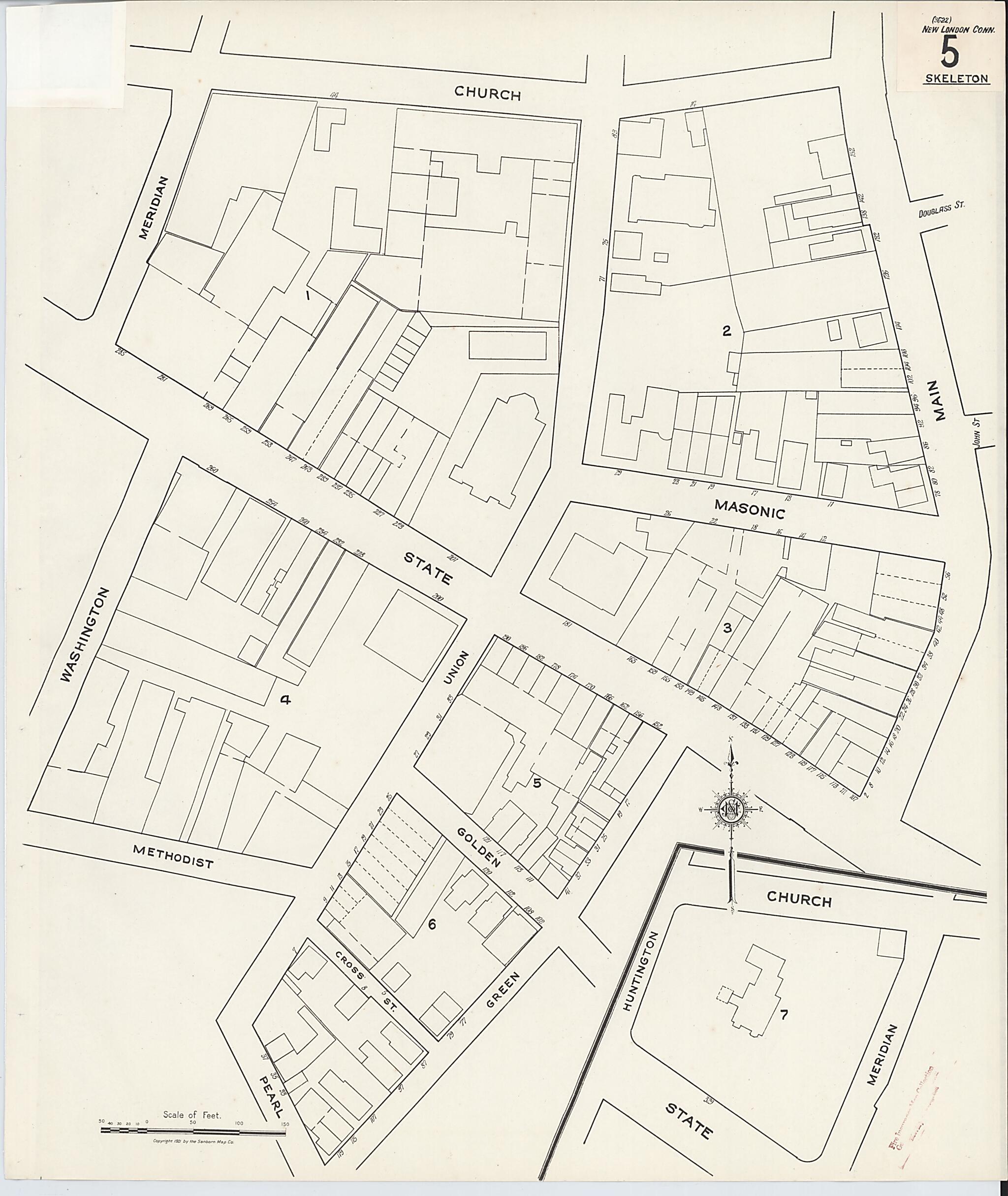 This old map of New London, New London County, Connecticut was created by Sanborn Map Company in 1921
