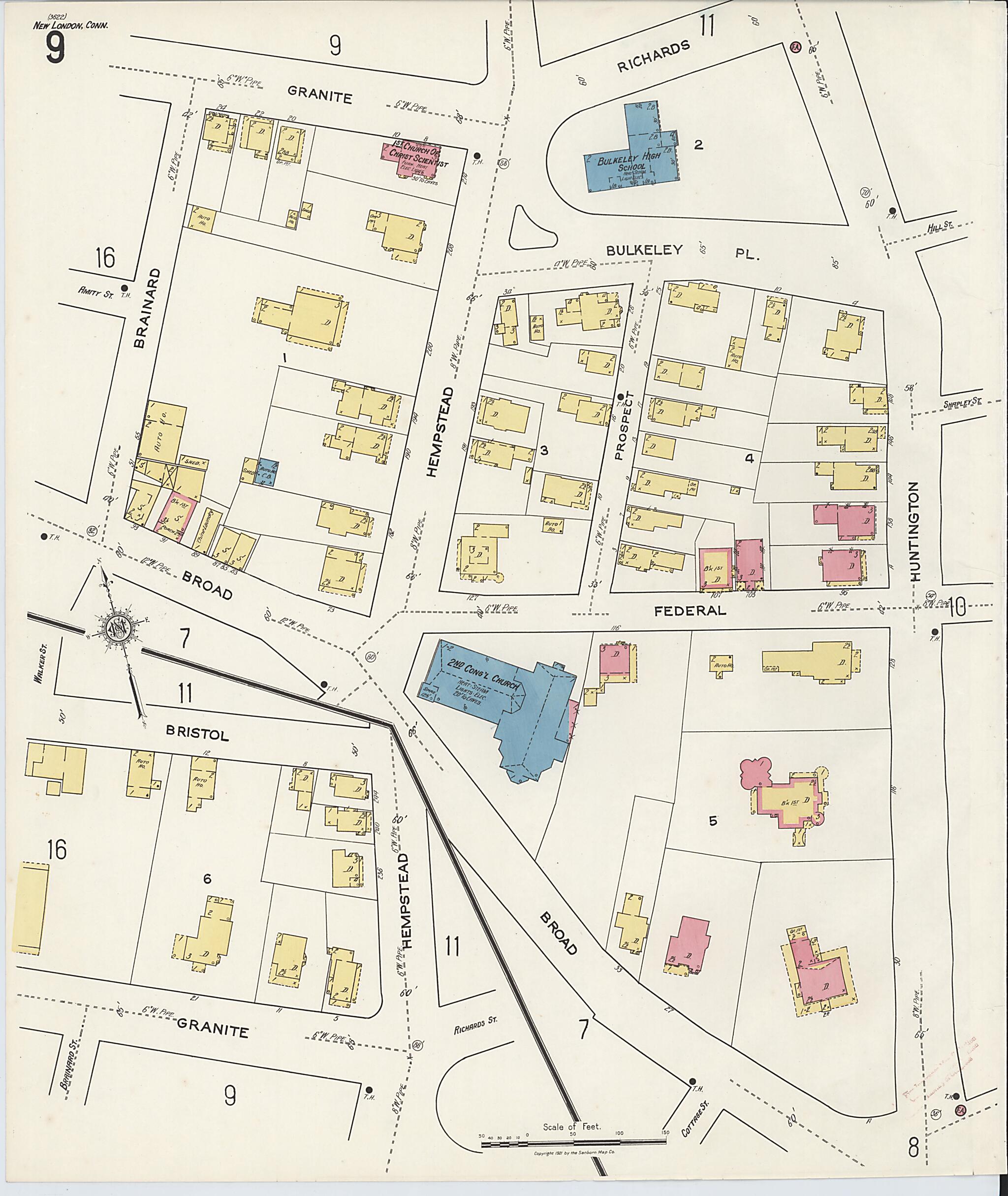 This old map of New London, New London County, Connecticut was created by Sanborn Map Company in 1921