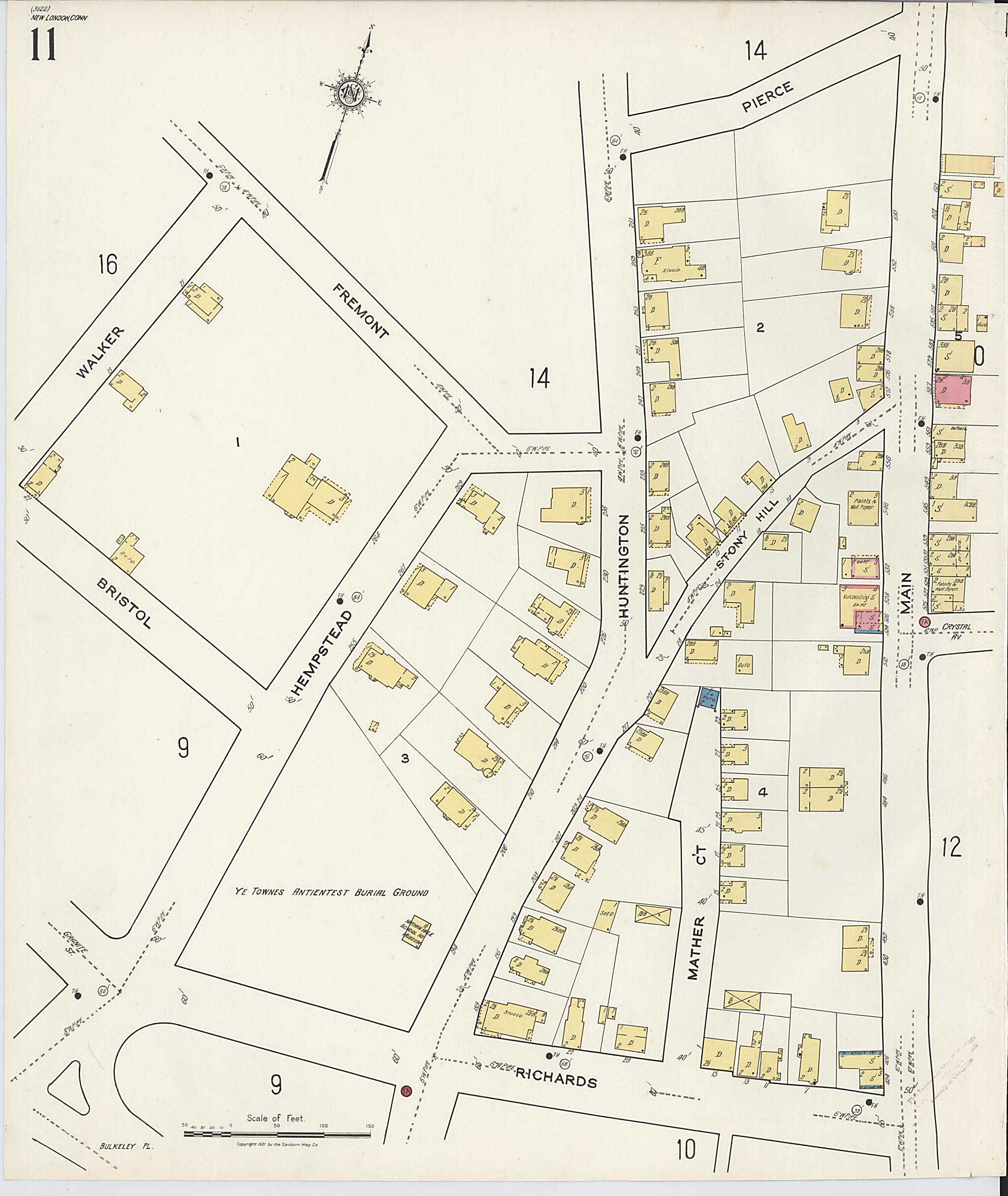 This old map of New London, New London County, Connecticut was created by Sanborn Map Company in 1921