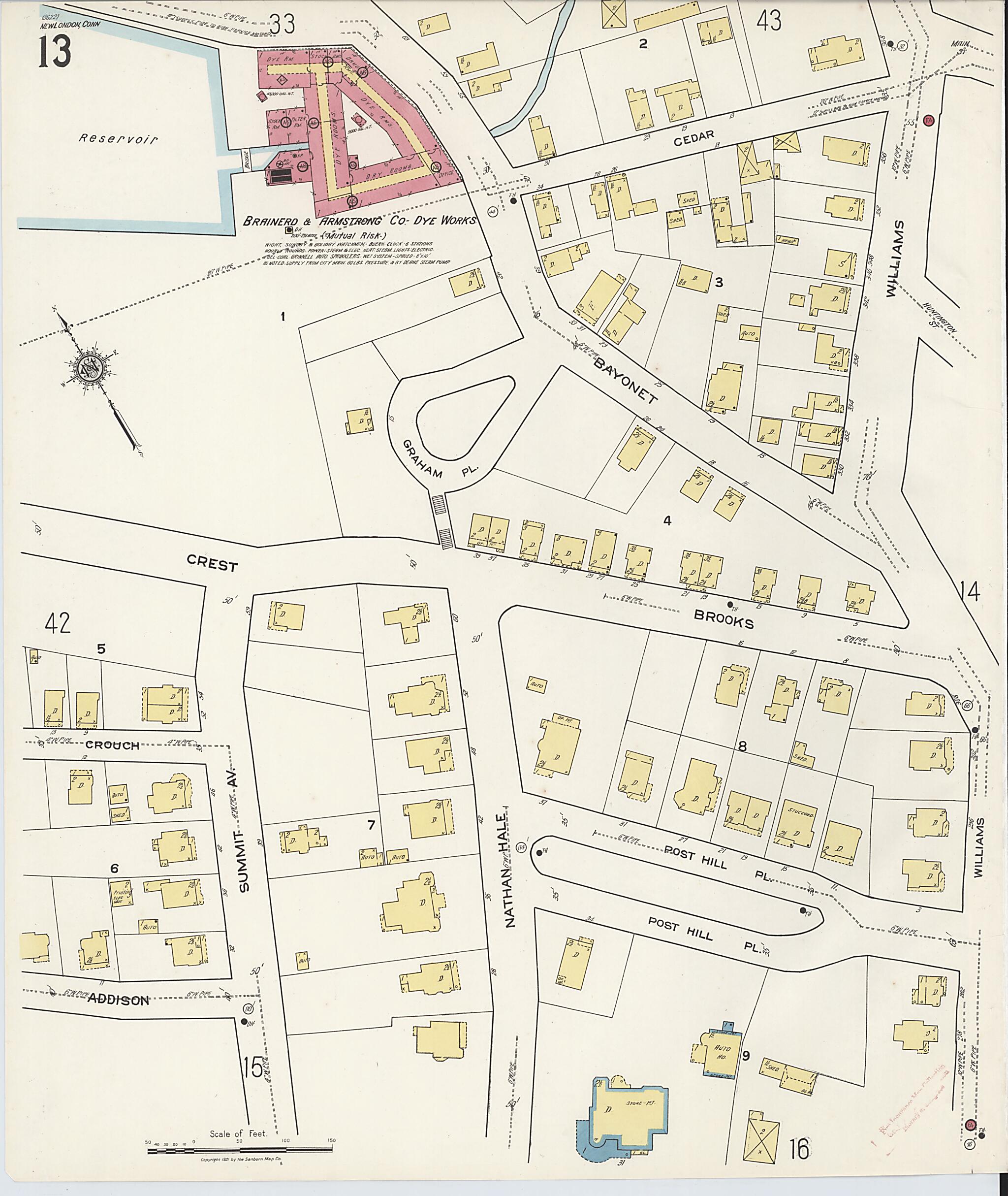 This old map of New London, New London County, Connecticut was created by Sanborn Map Company in 1921