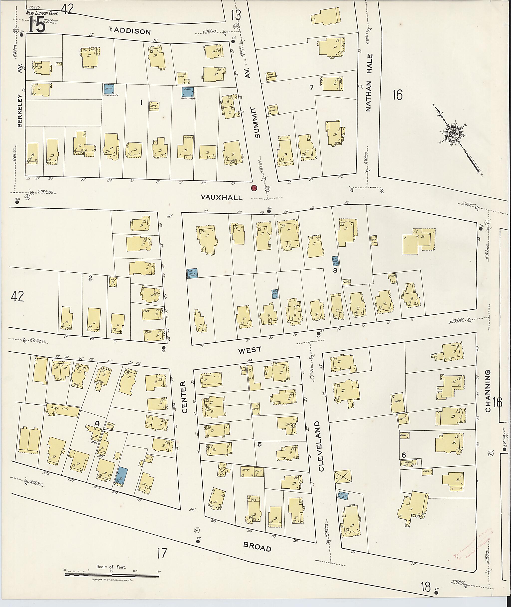 This old map of New London, New London County, Connecticut was created by Sanborn Map Company in 1921