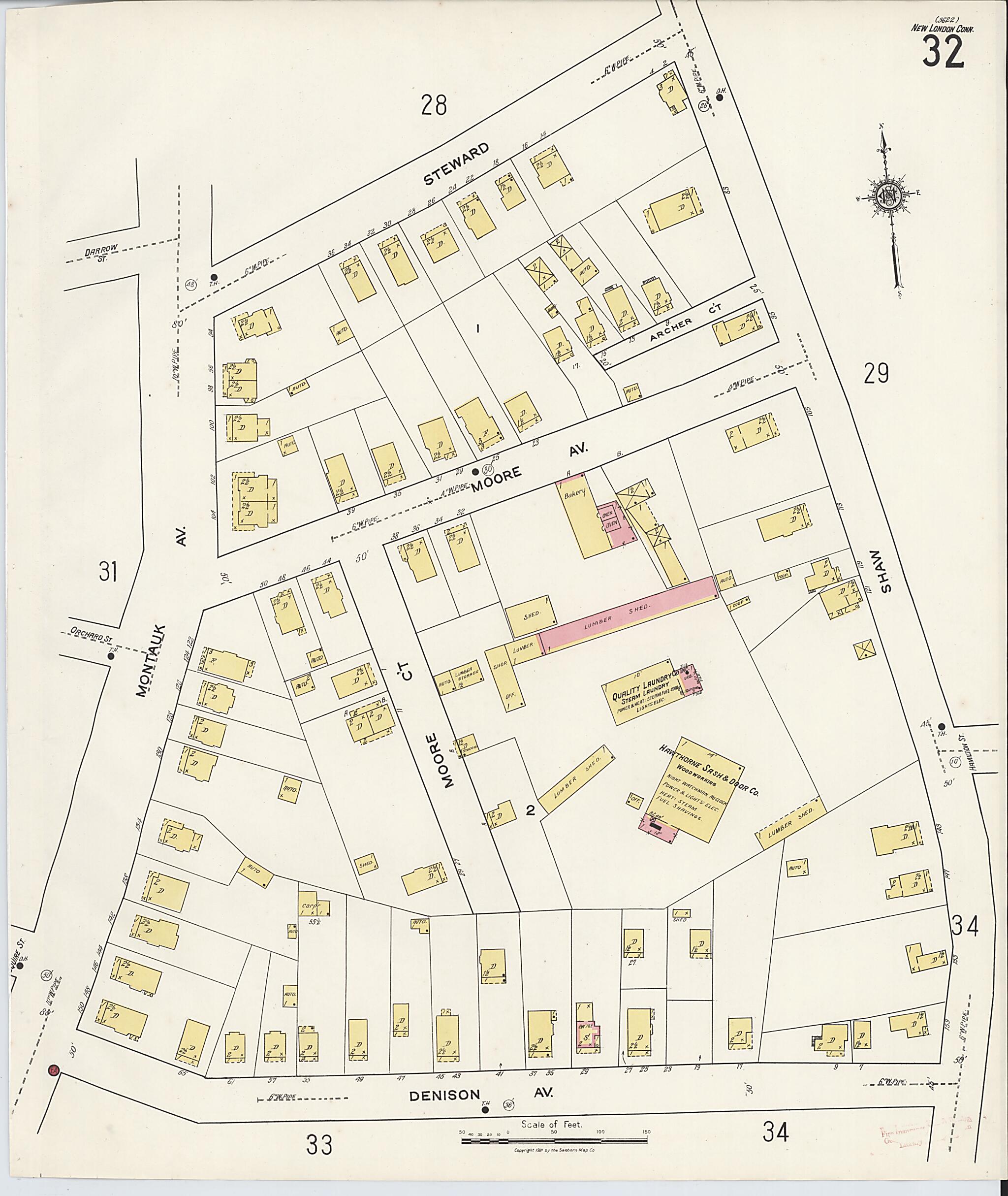This old map of New London, New London County, Connecticut was created by Sanborn Map Company in 1921
