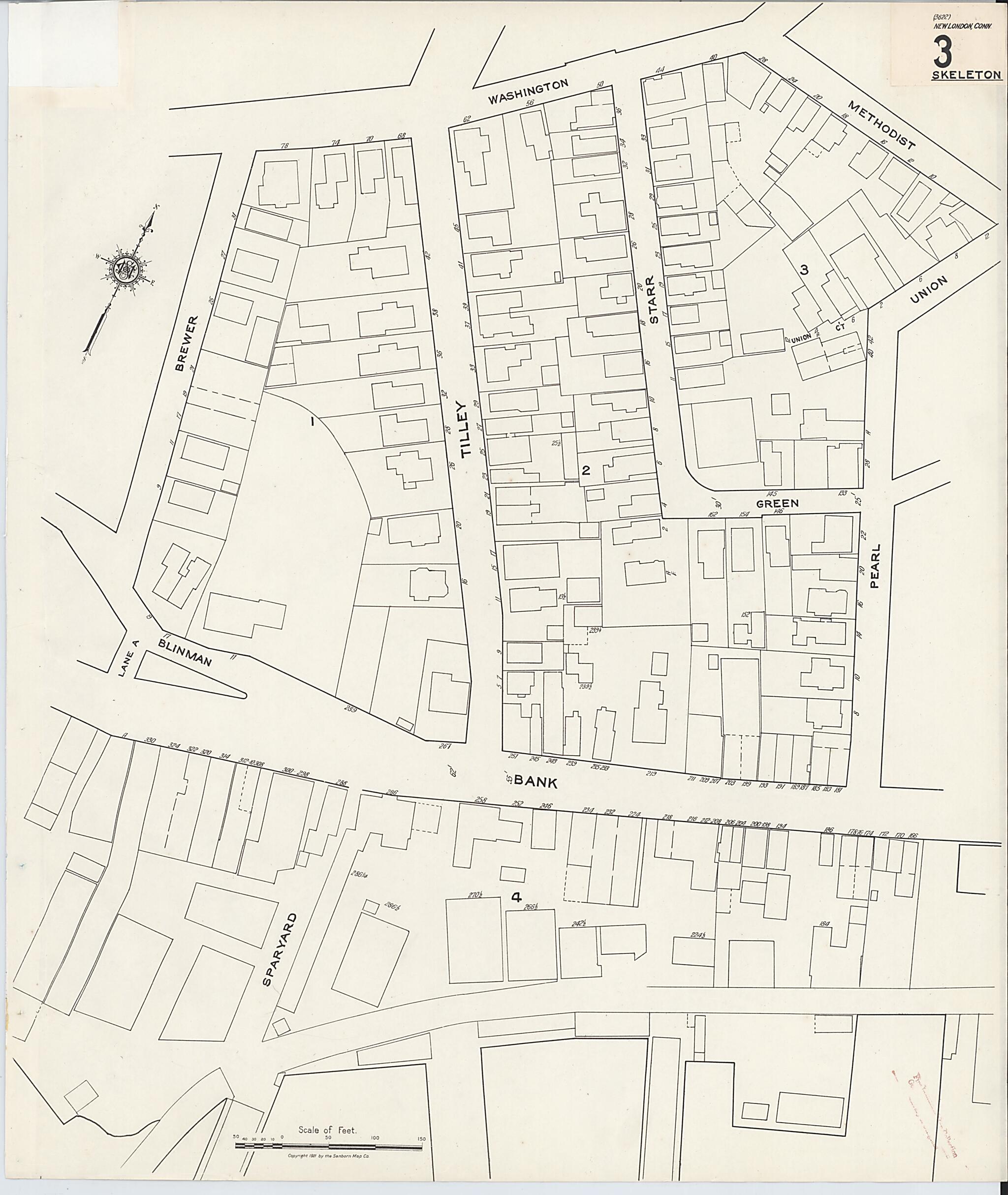 This old map of New London, New London County, Connecticut was created by Sanborn Map Company in 1921