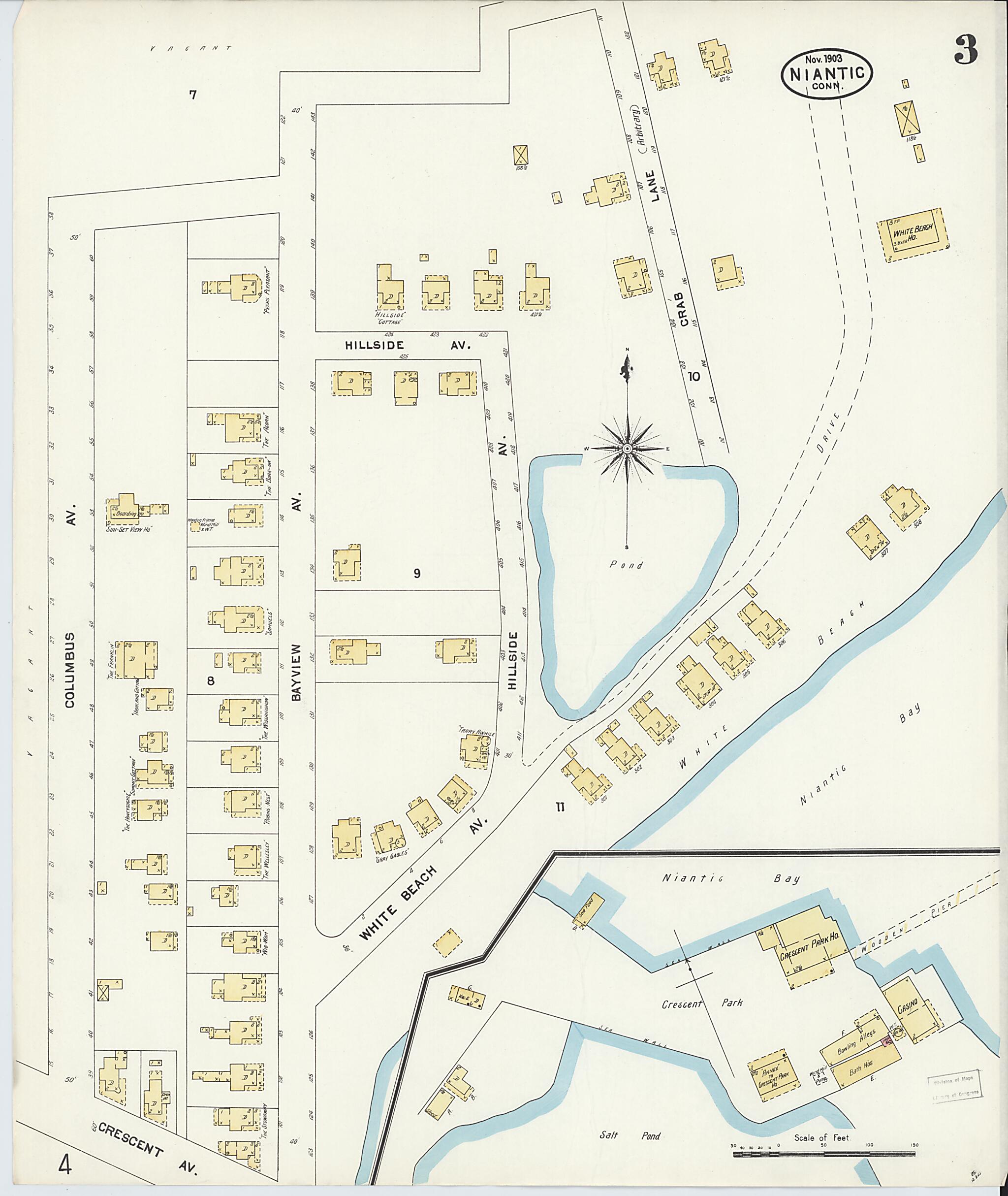 This old map of Niantic, New London County, Connecticut was created by Sanborn Map Company in 1903
