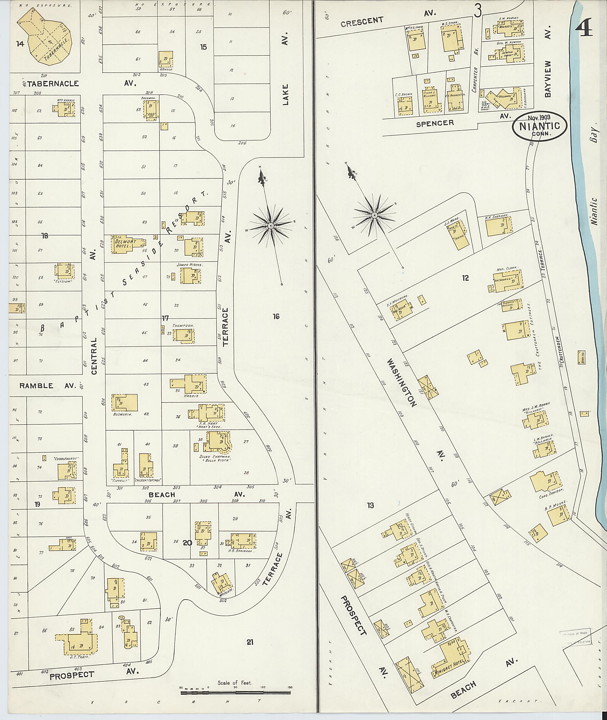 This old map of Niantic, New London County, Connecticut was created by Sanborn Map Company in 1903