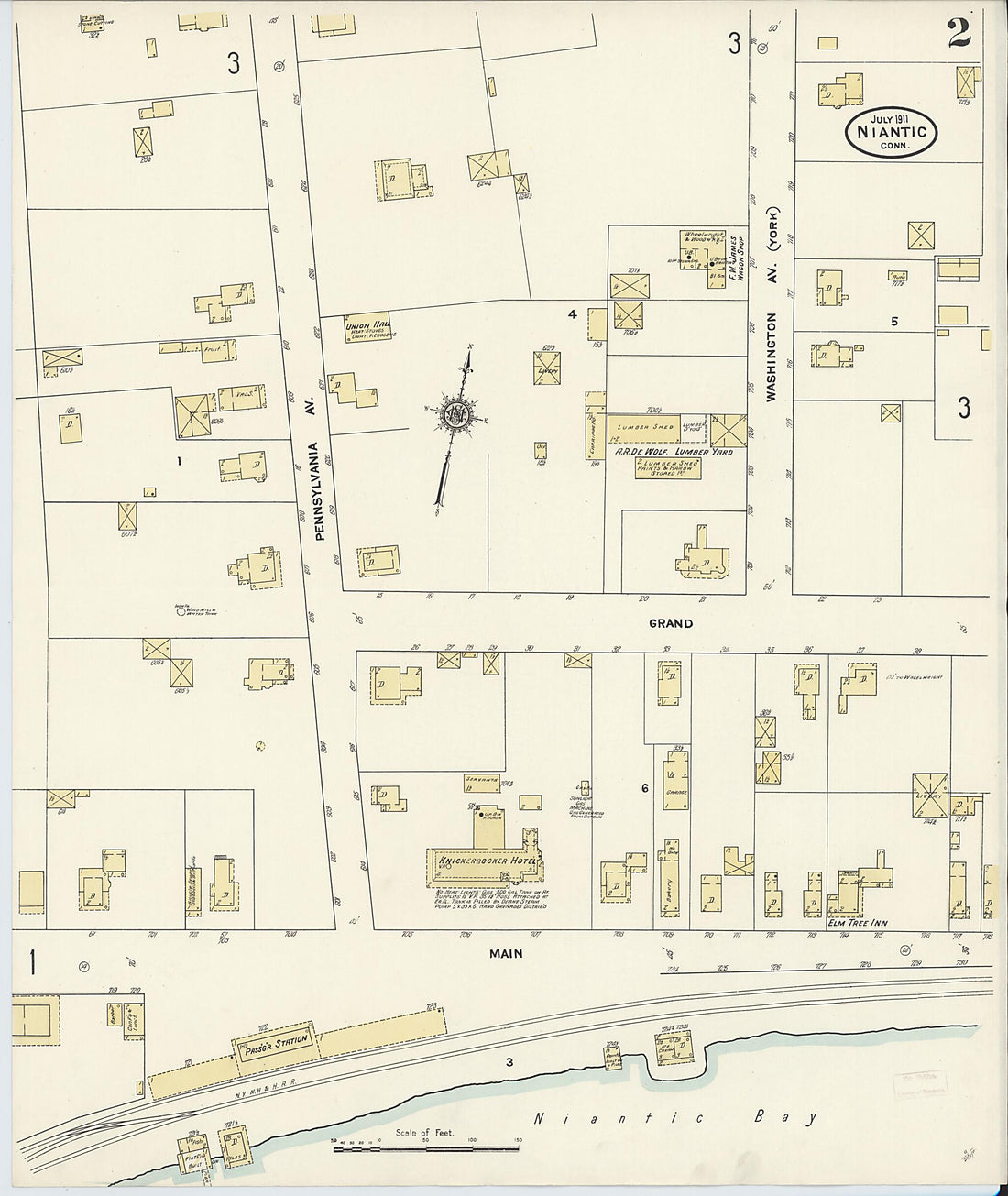 This old map of Pine Grove, New London County, Connecticut was created by Sanborn Map Company in 1911