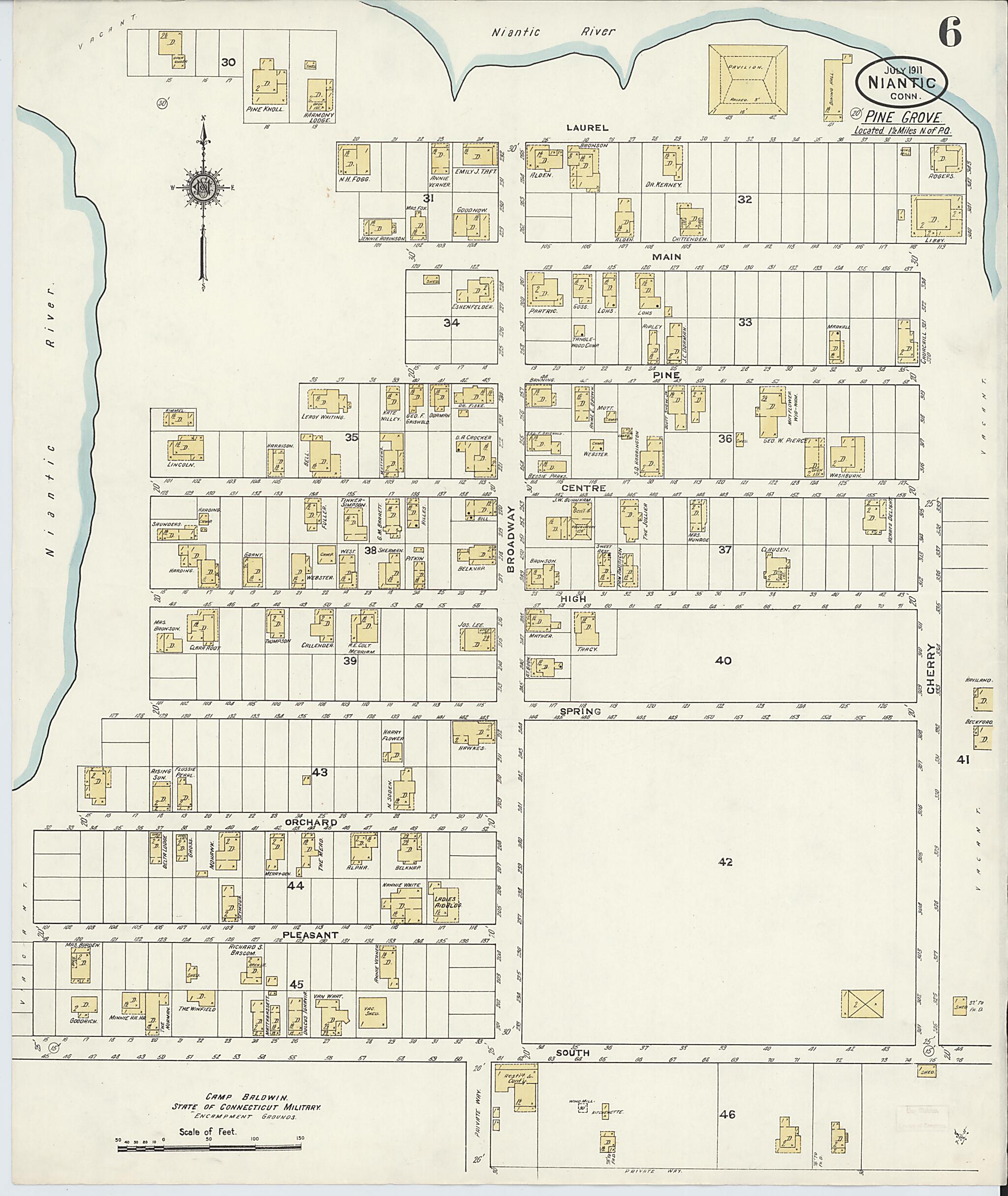 This old map of Pine Grove, New London County, Connecticut was created by Sanborn Map Company in 1911