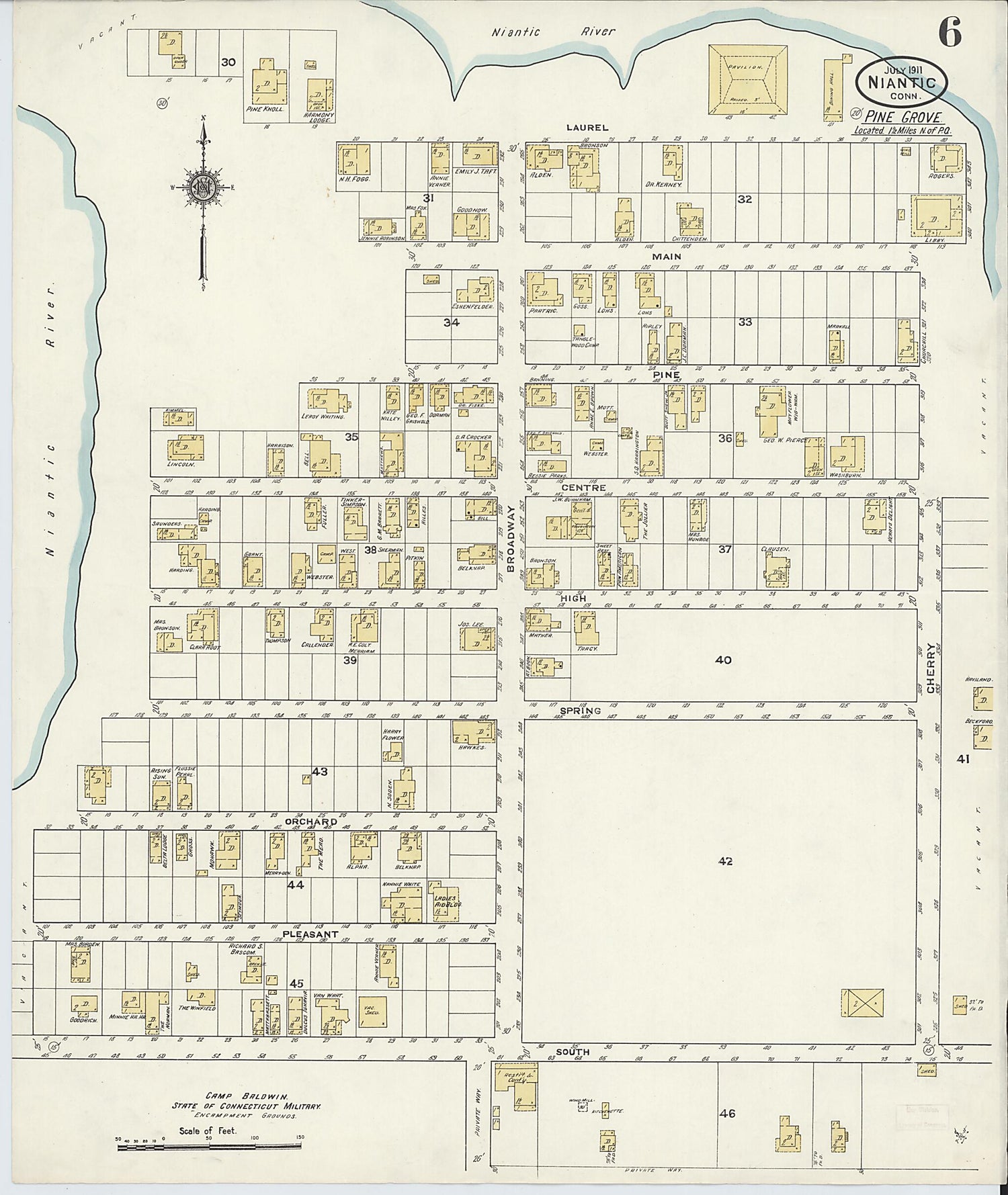 This old map of Pine Grove, New London County, Connecticut was created by Sanborn Map Company in 1911