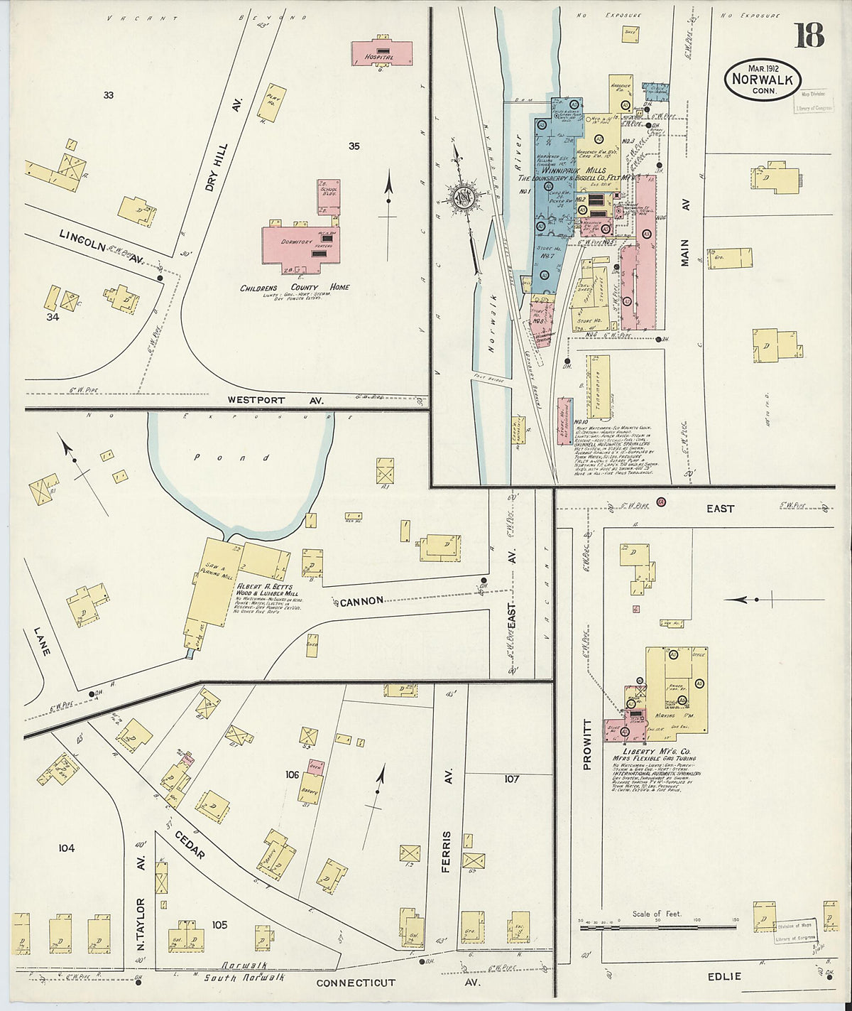 Norwalk, Fairfield County, Connecticut 1912 (Sheet 18 of 18) by Relic Map Company