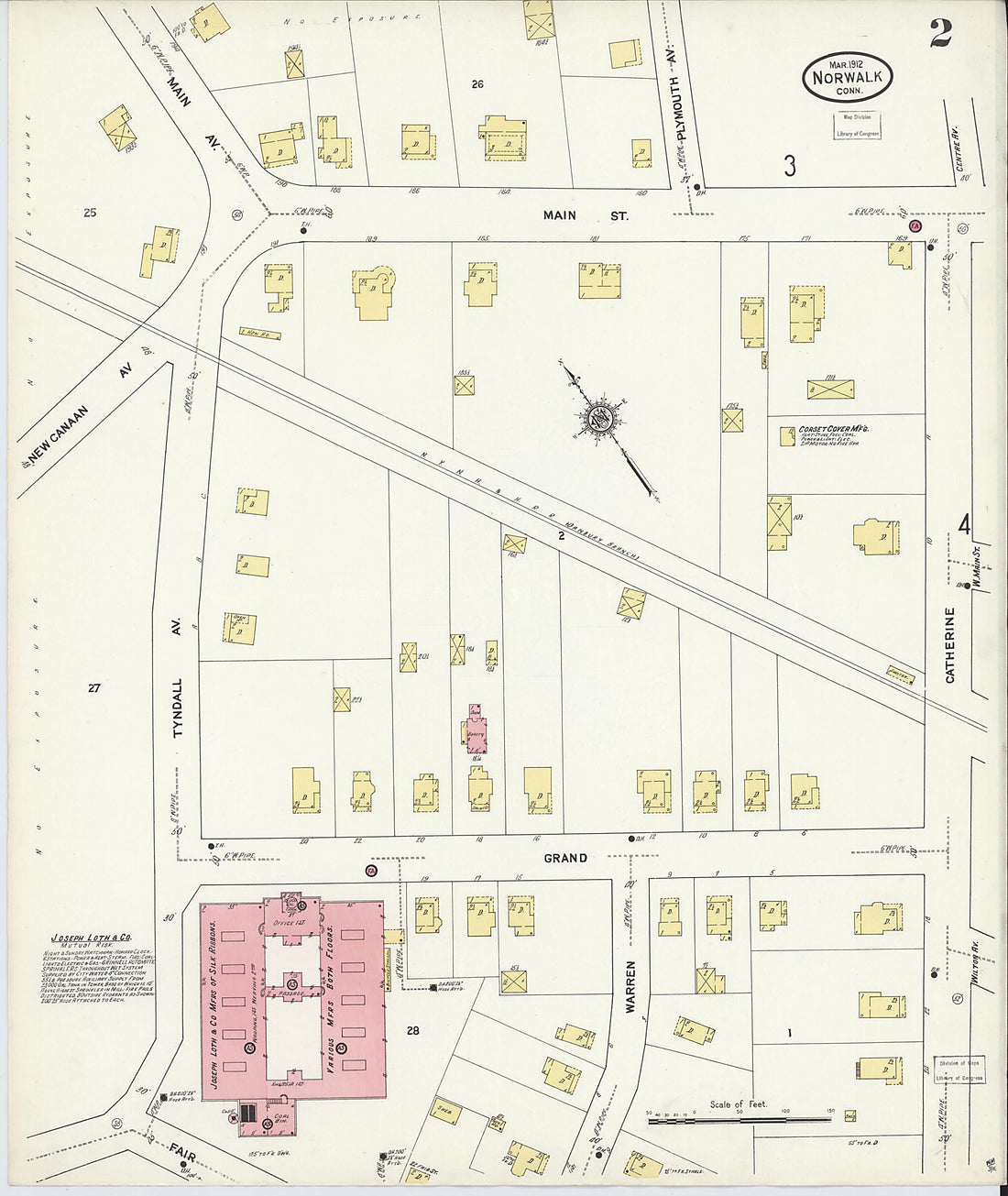 This old map of Norwalk, Fairfield County, Connecticut was created by Sanborn Map Company in 1912