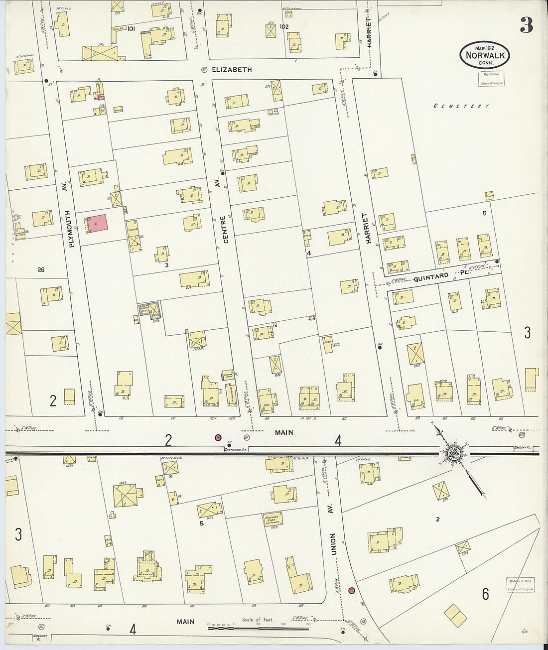 This old map of Norwalk, Fairfield County, Connecticut was created by Sanborn Map Company in 1912